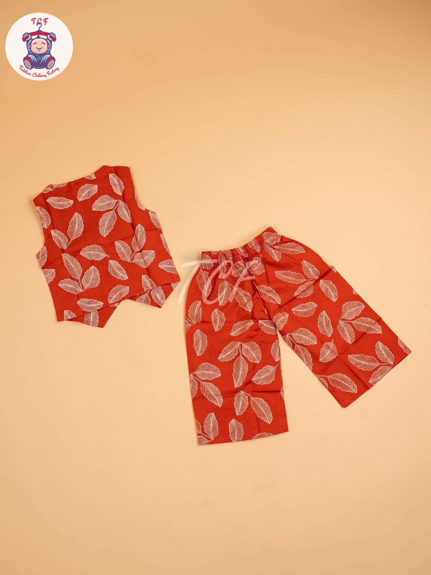 Brown - Girls Ikat printed Co-ords Sets