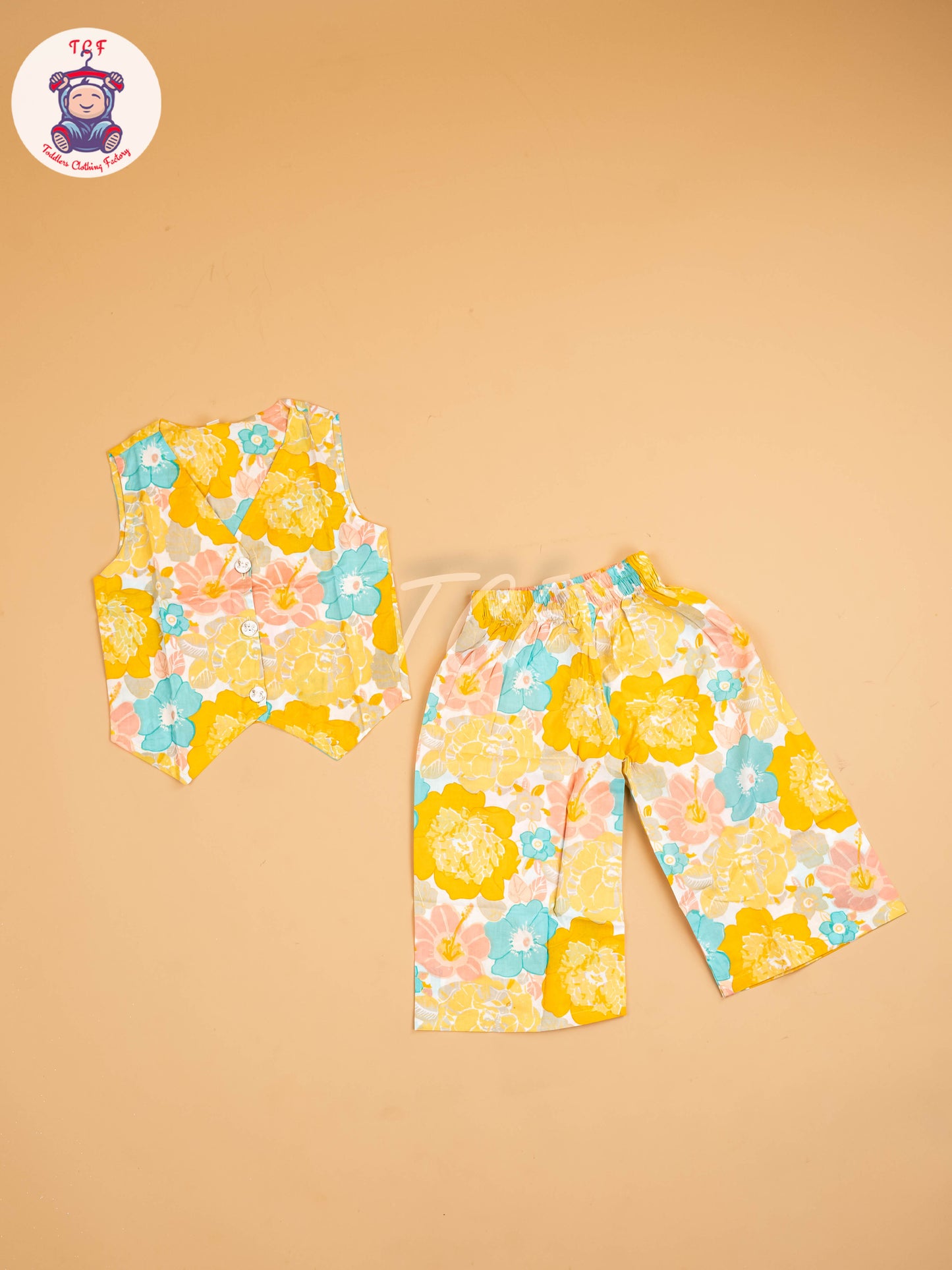 Mustard - Girls Ikat printed Co-ords Sets
