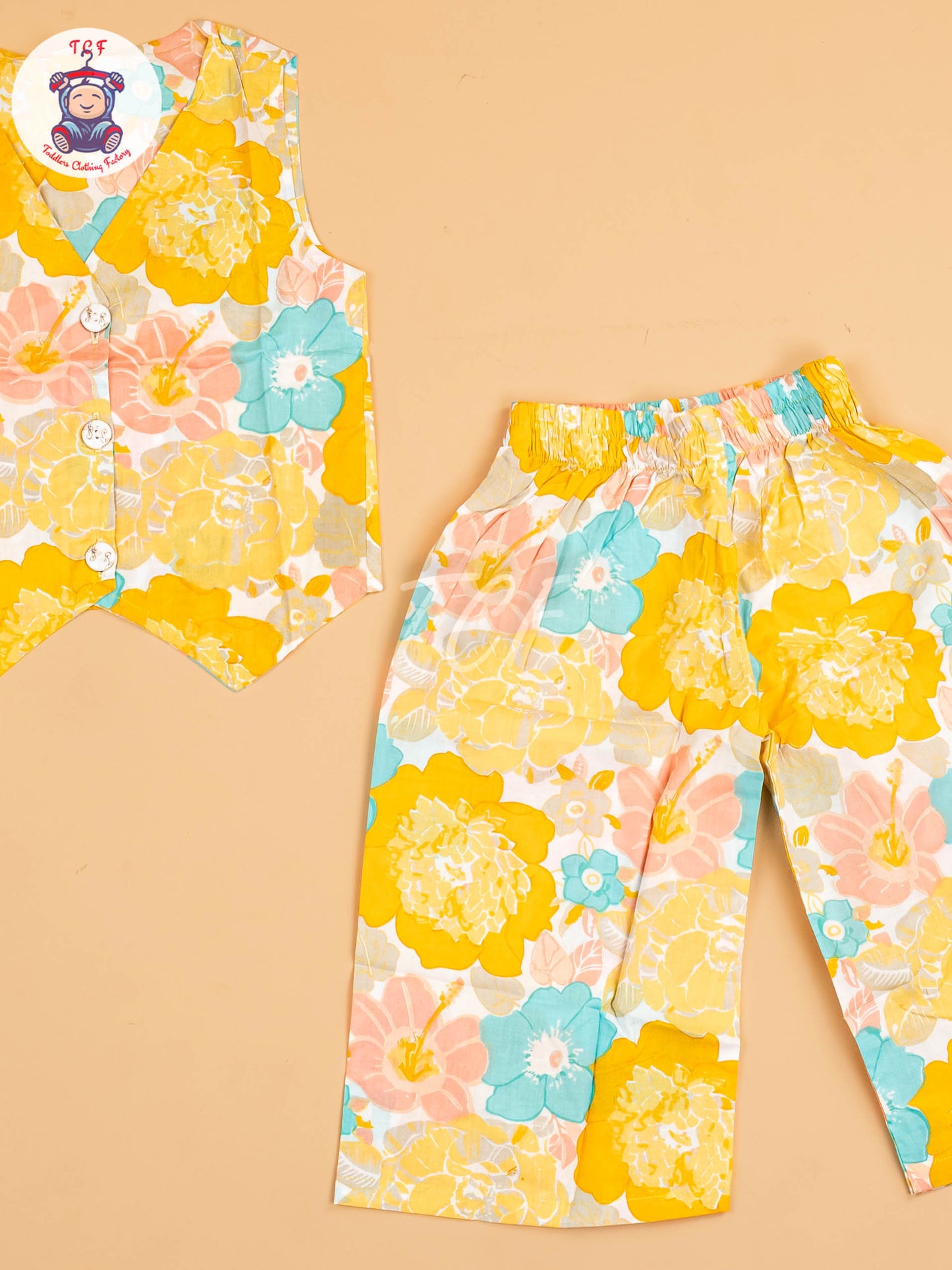 Mustard - Girls Ikat printed Co-ords Sets