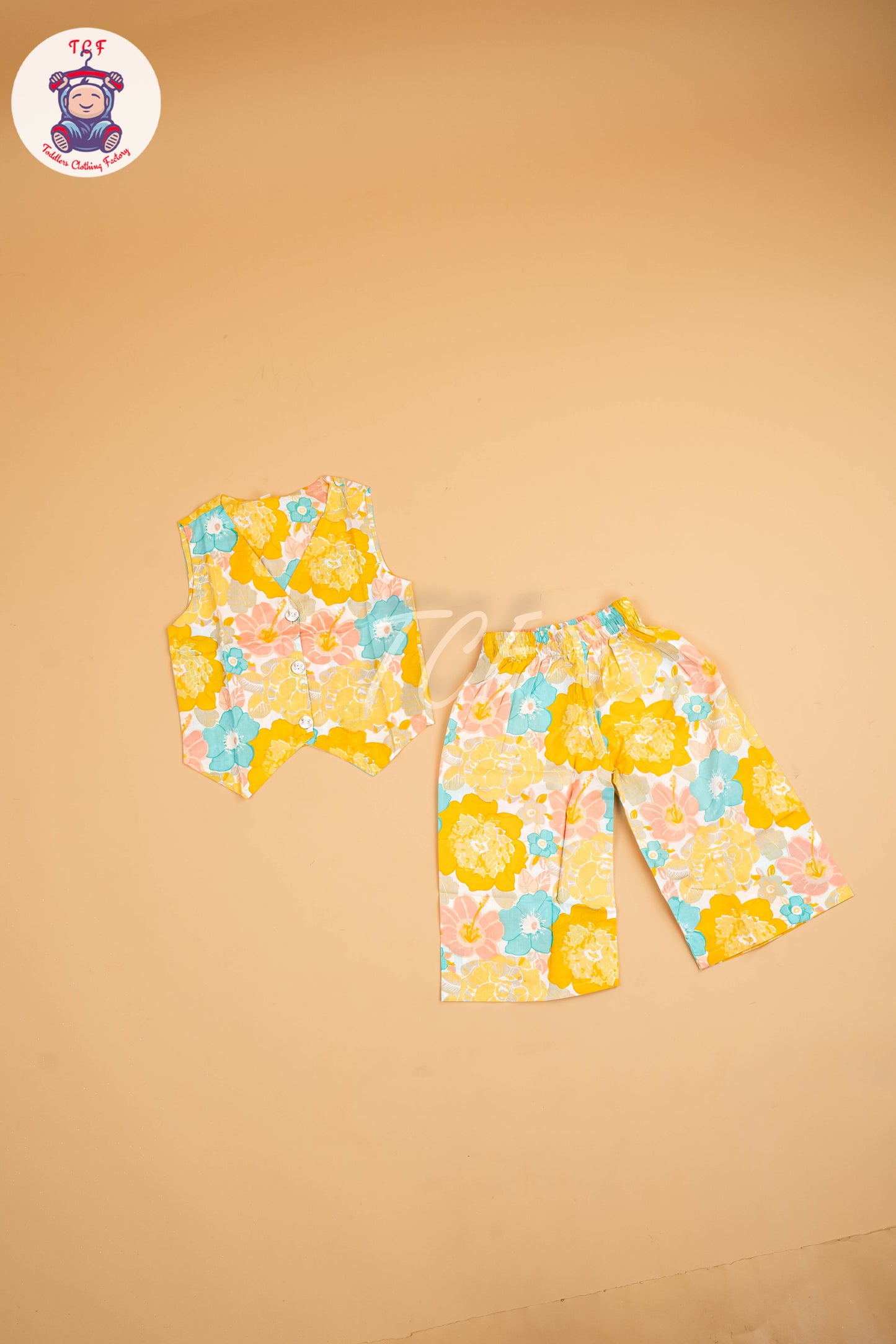 Mustard - Girls Ikat printed Co-ords Sets