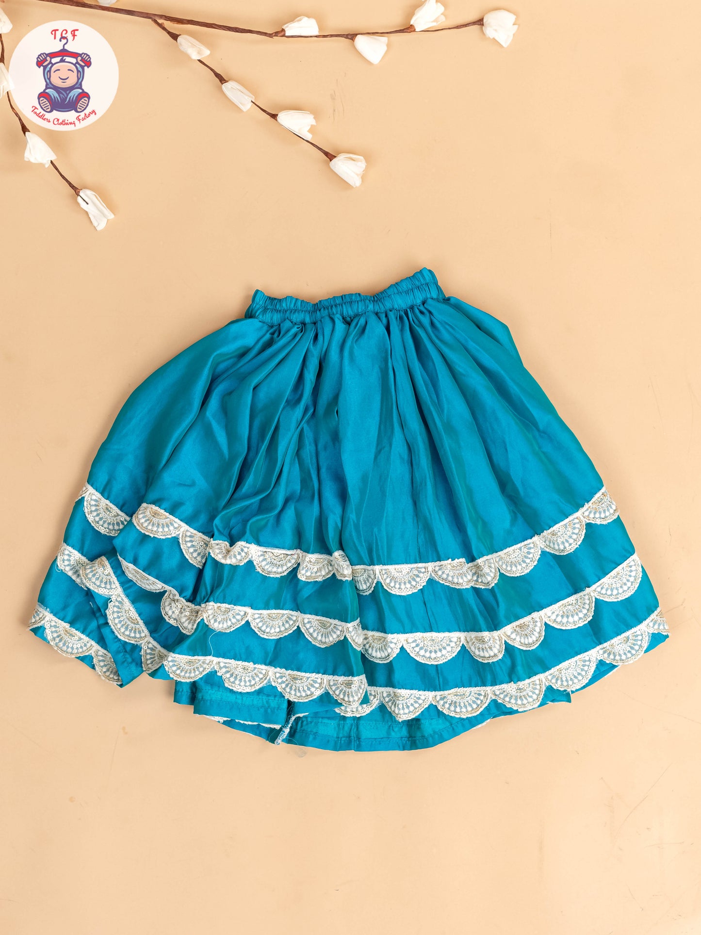 Blue - Girls Embroidery Printed Lehenga Choli
