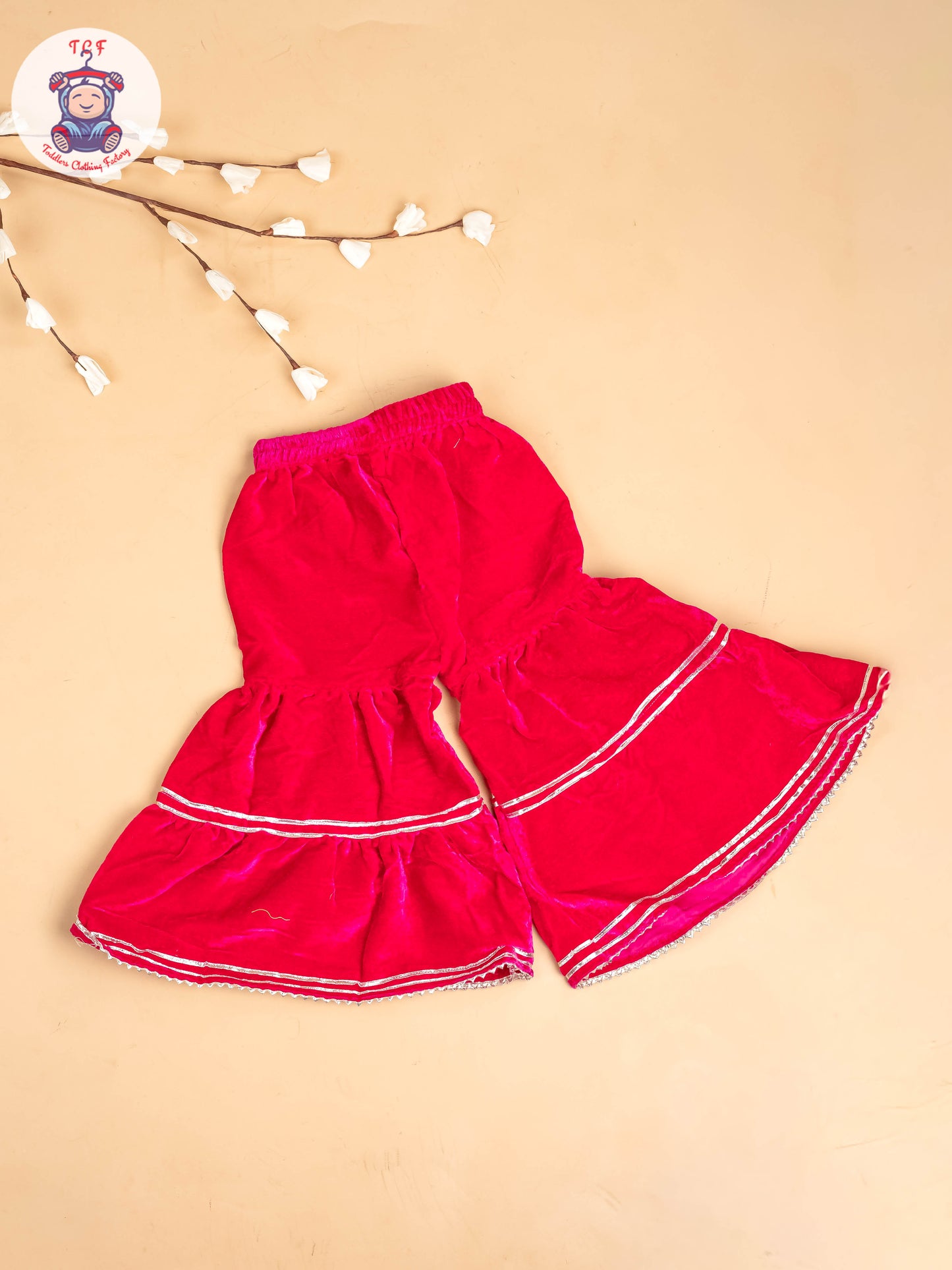 Pink - Girls Velvet Readymade Salwar