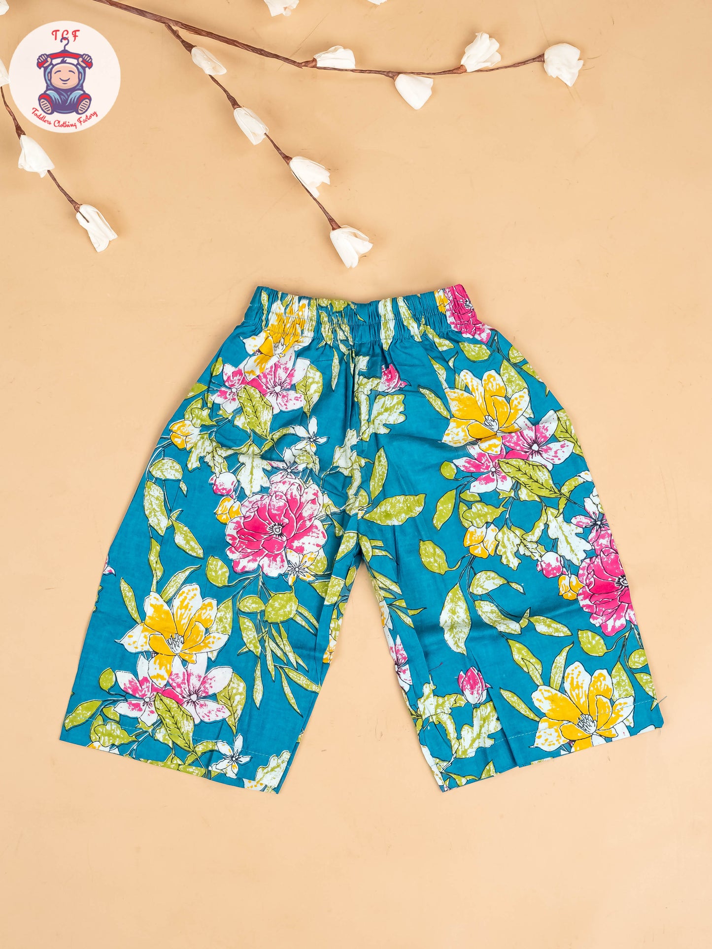 Teal Green - Girls Floral Printed Co-ords Sets
