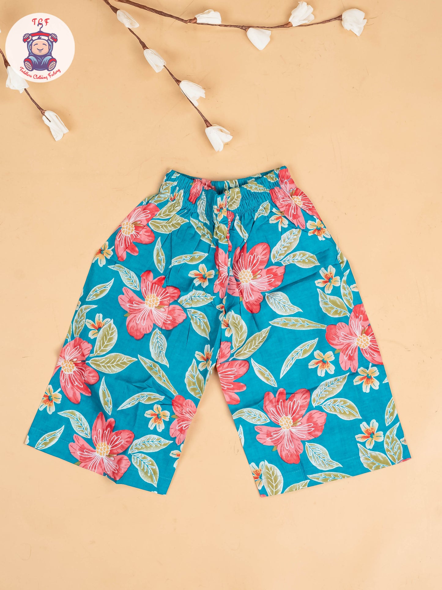 Light Blue - Girls Floral Printed Co-ords Sets