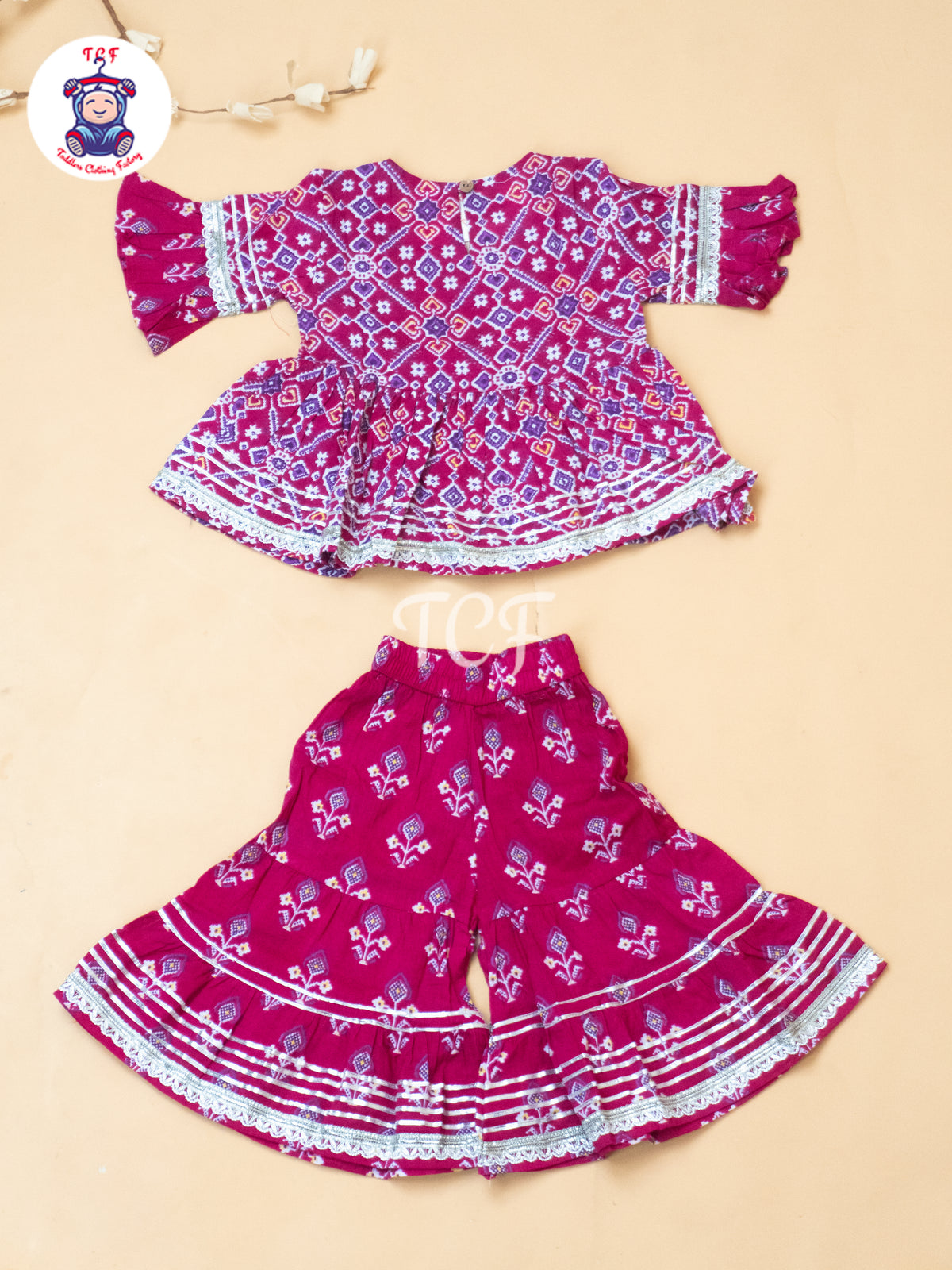 Pink - Girls Patang Sharara Salwar
