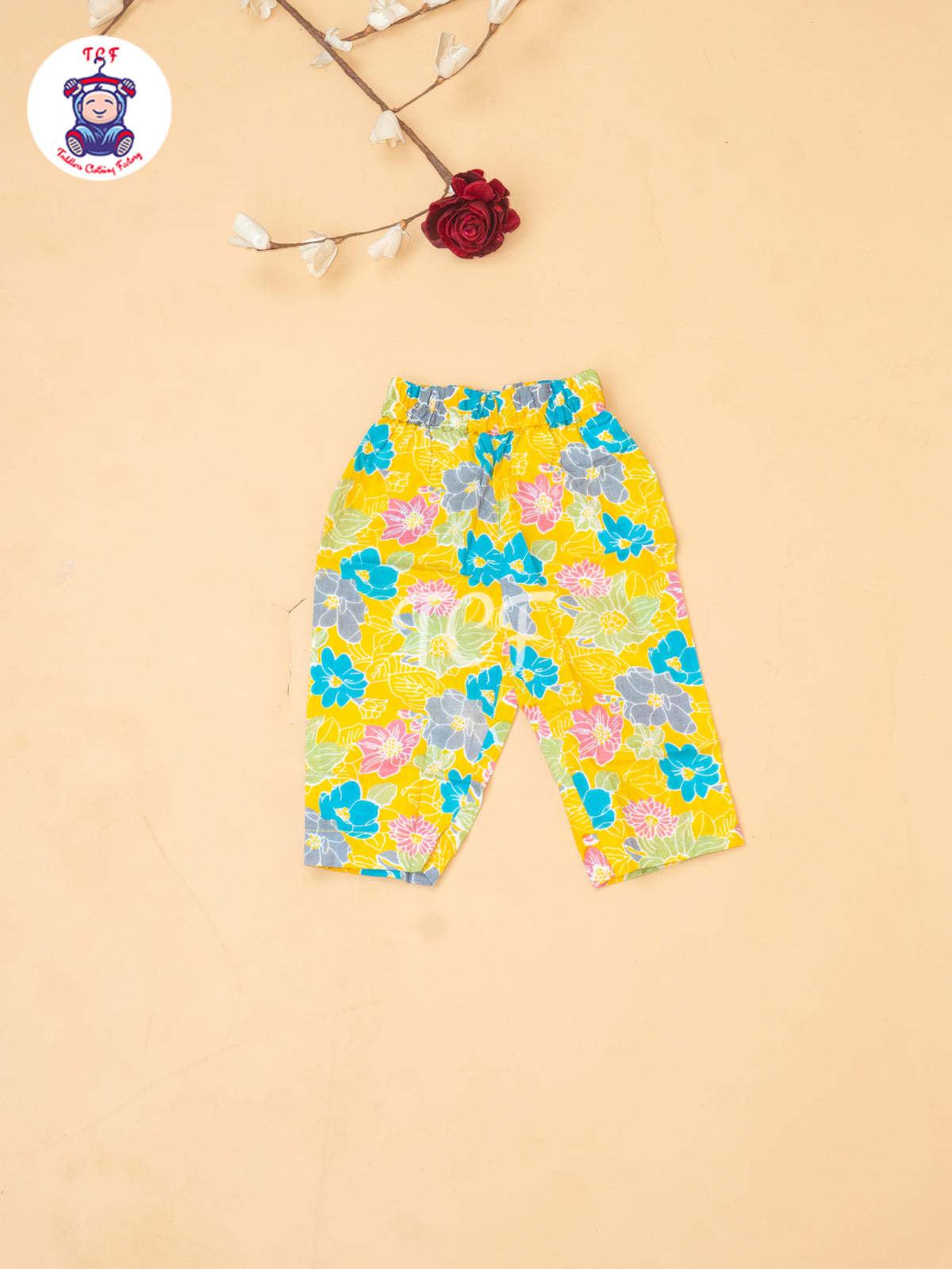 Yellow - Girls Readymade Floral Printed Co-ords Sets
