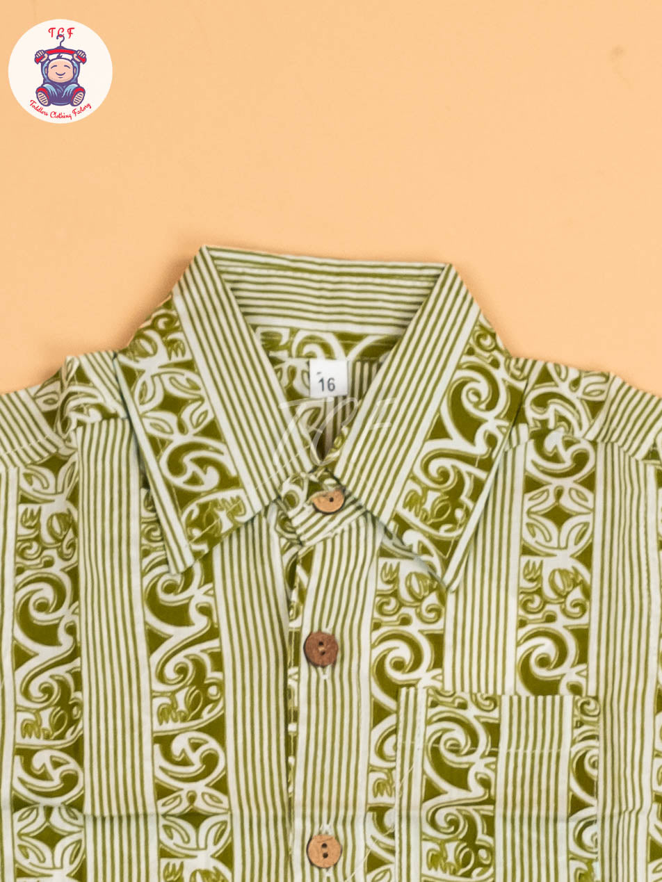 Green - Boys Printed Readymade Shirts