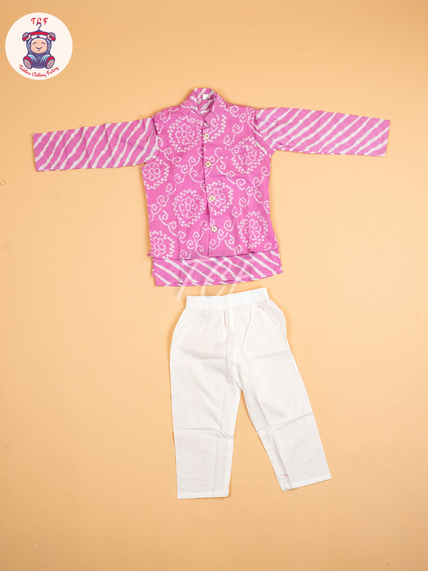 Pink - Boys Printed Kurta Sets