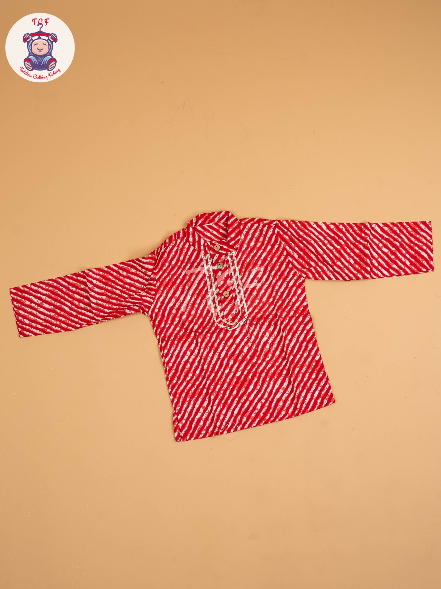 Red - Boys Printed Dhoti Kurta Sets