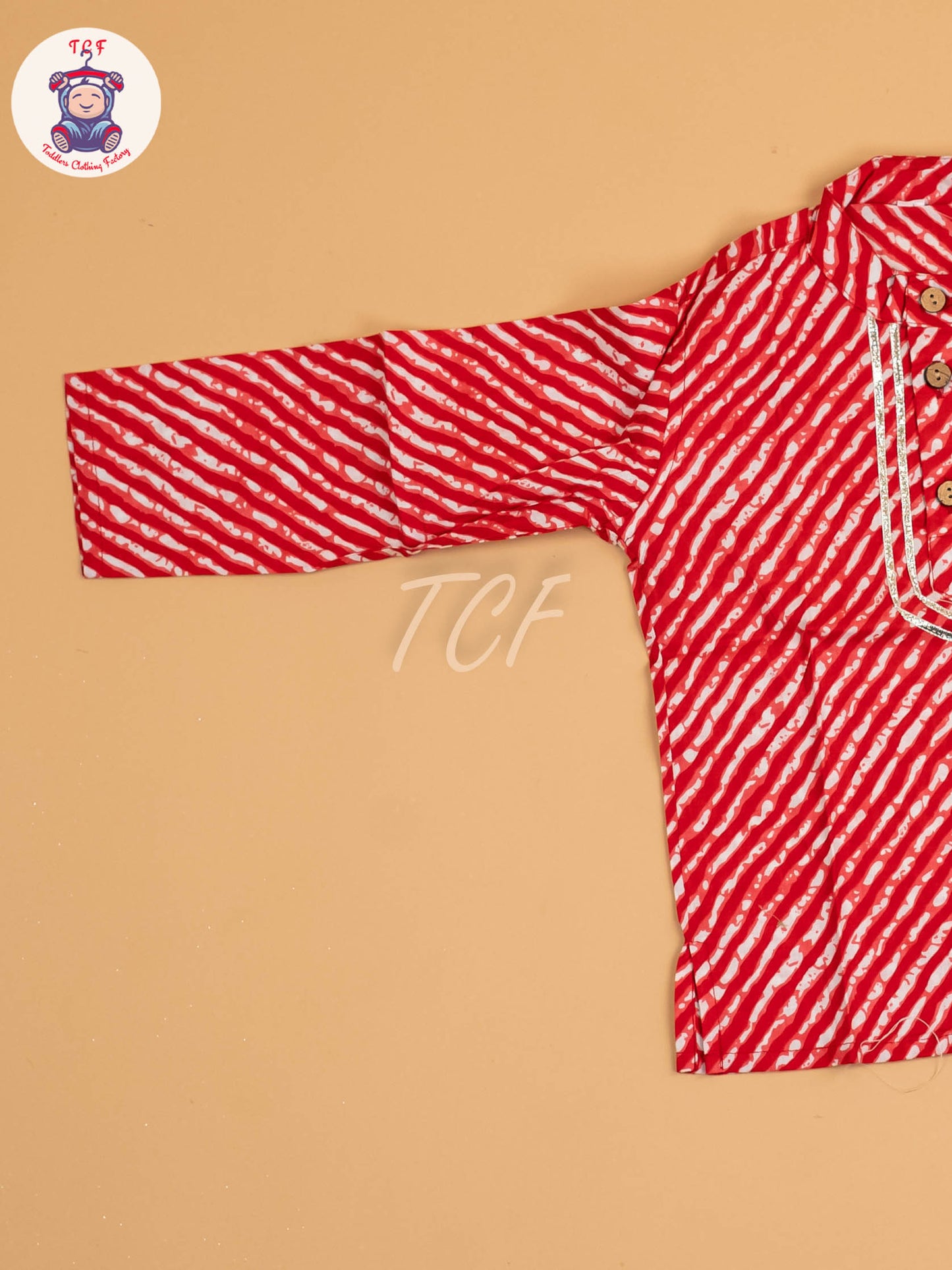 Red - Boys Printed Dhoti Kurta Sets