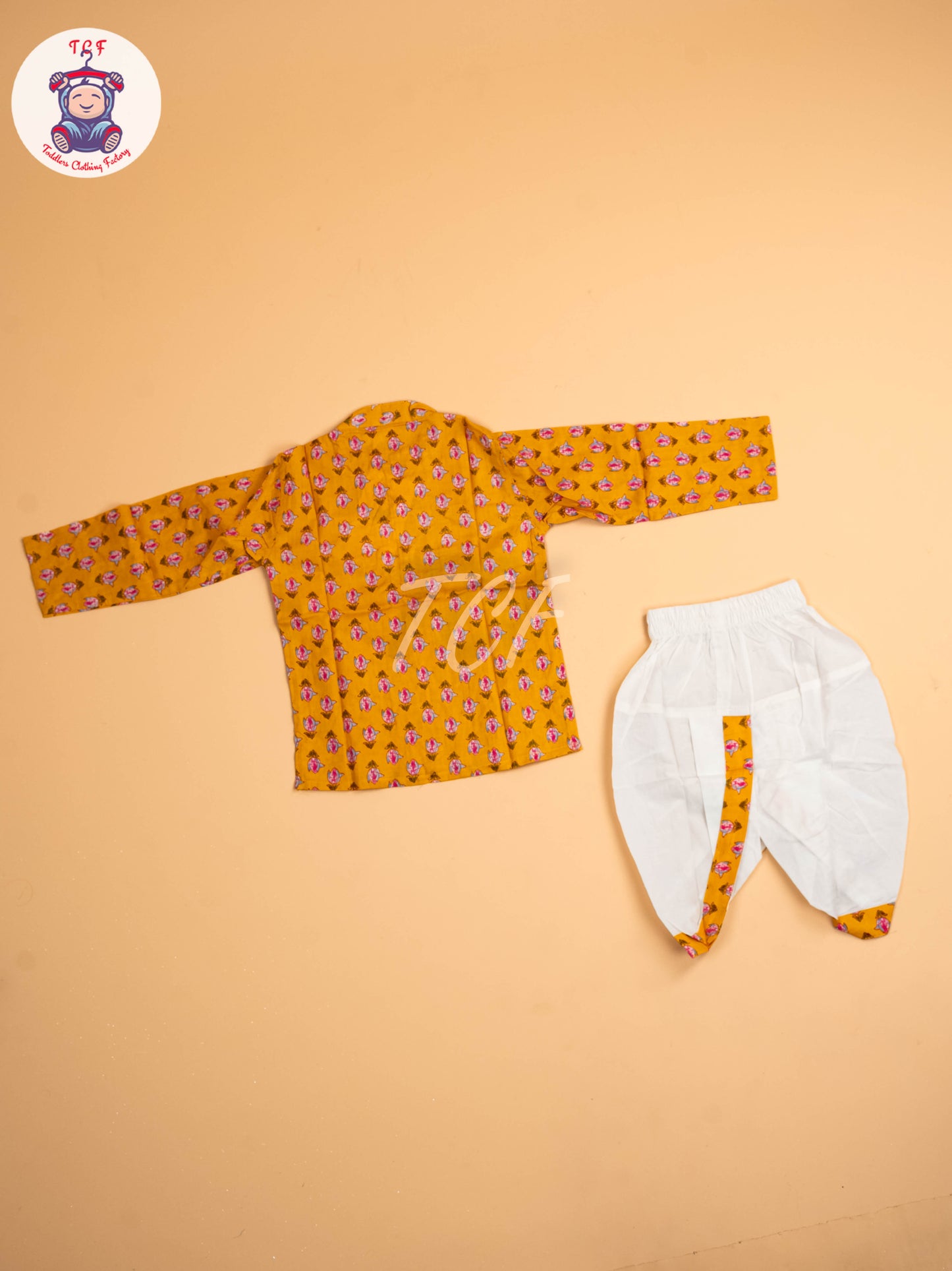 Yellow - Boys Printed Dhoti Kurta Sets