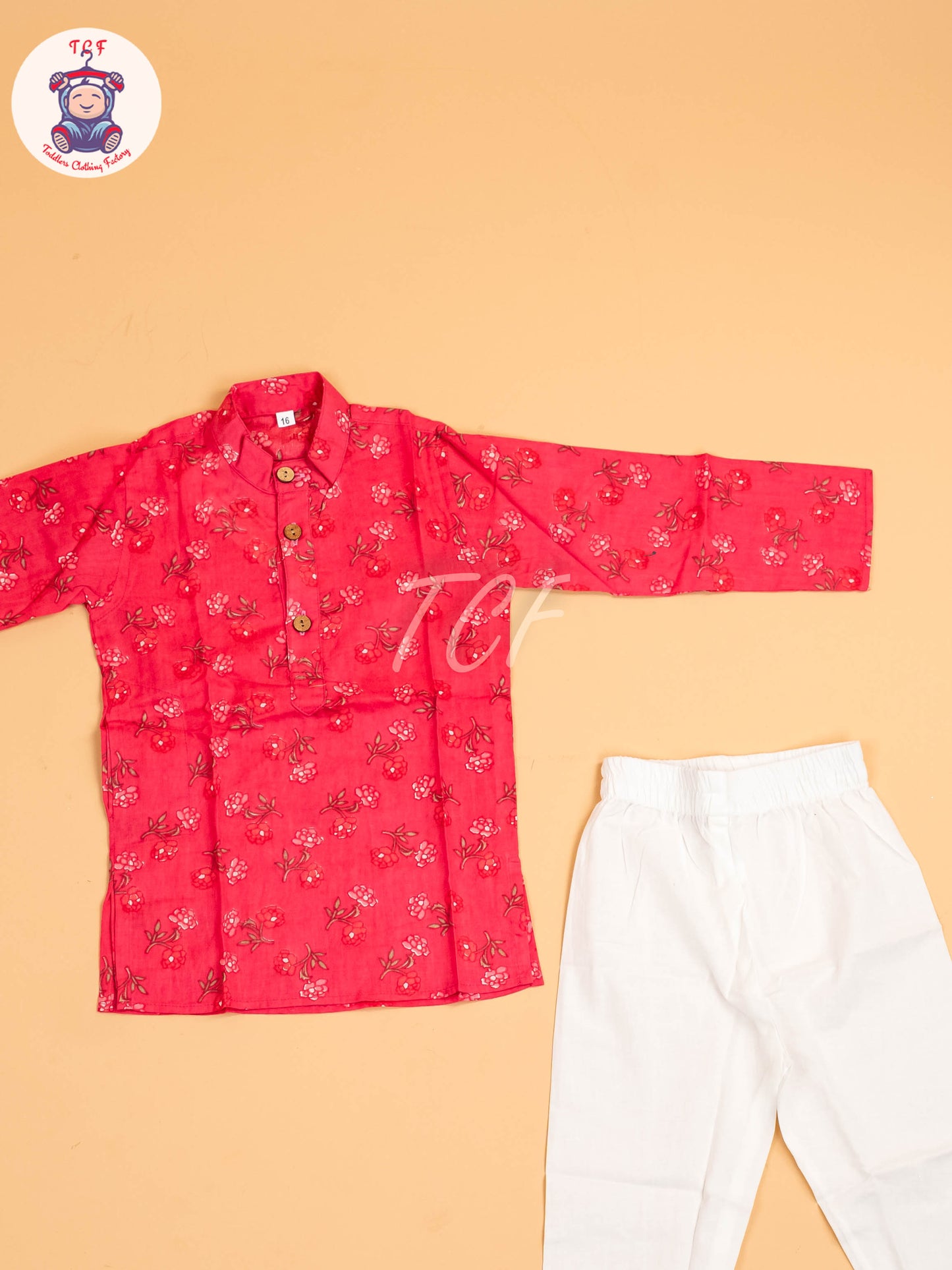 Pink - Boys Printed Kurta With Pant