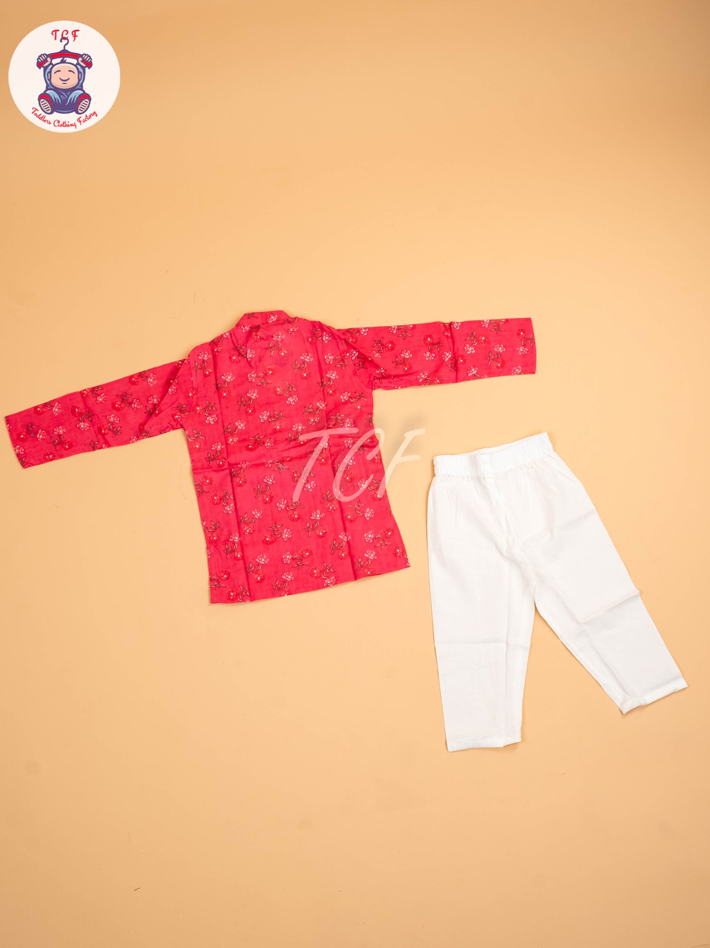 Pink - Boys Printed Kurta With Pant