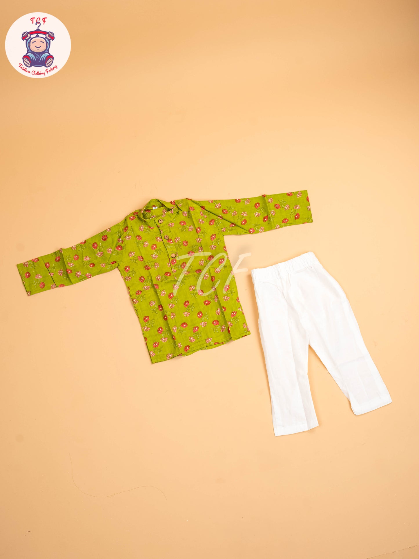 Green - Boys Printed Kurta With Pant
