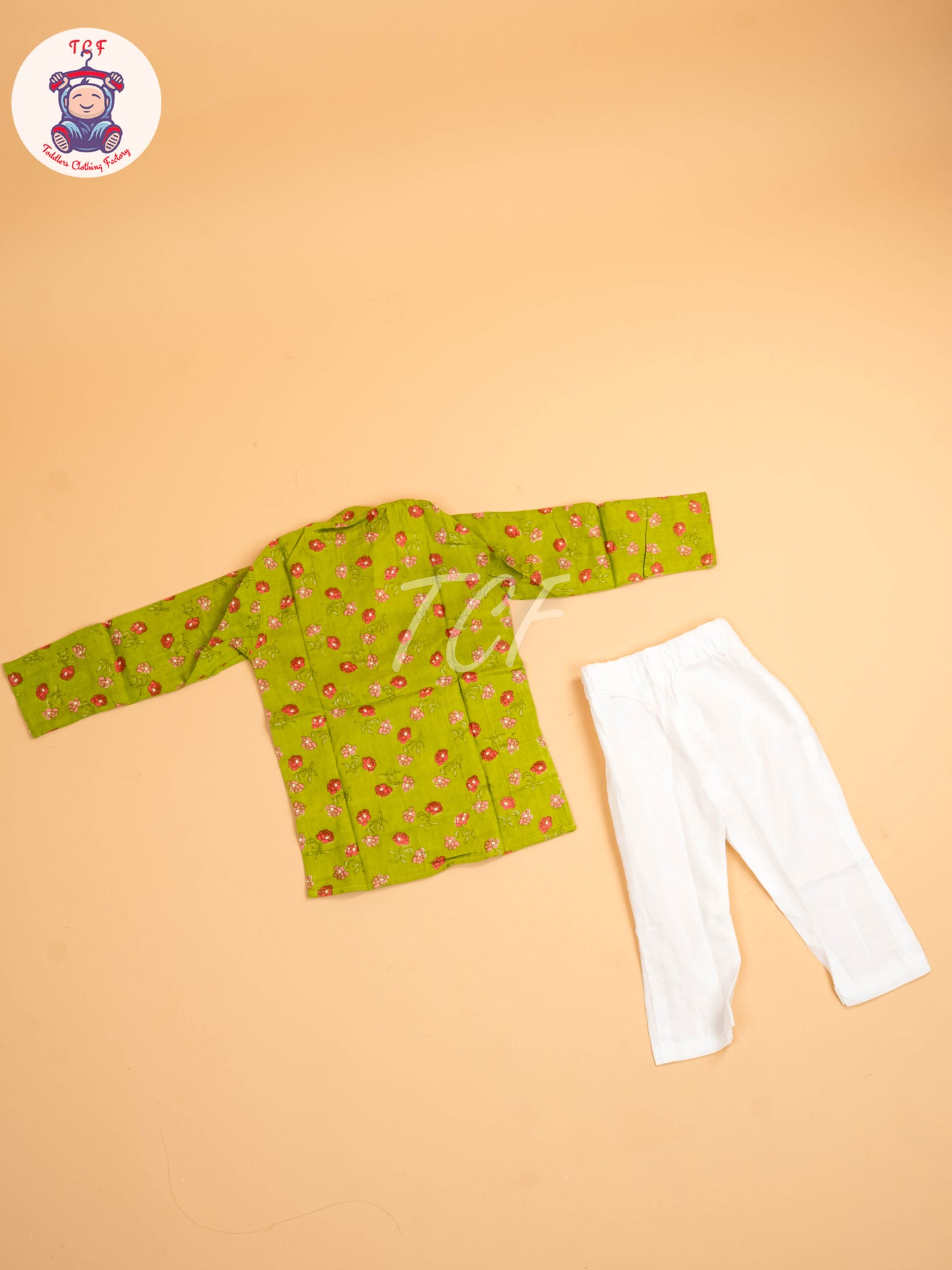 Green - Boys Printed Kurta With Pant