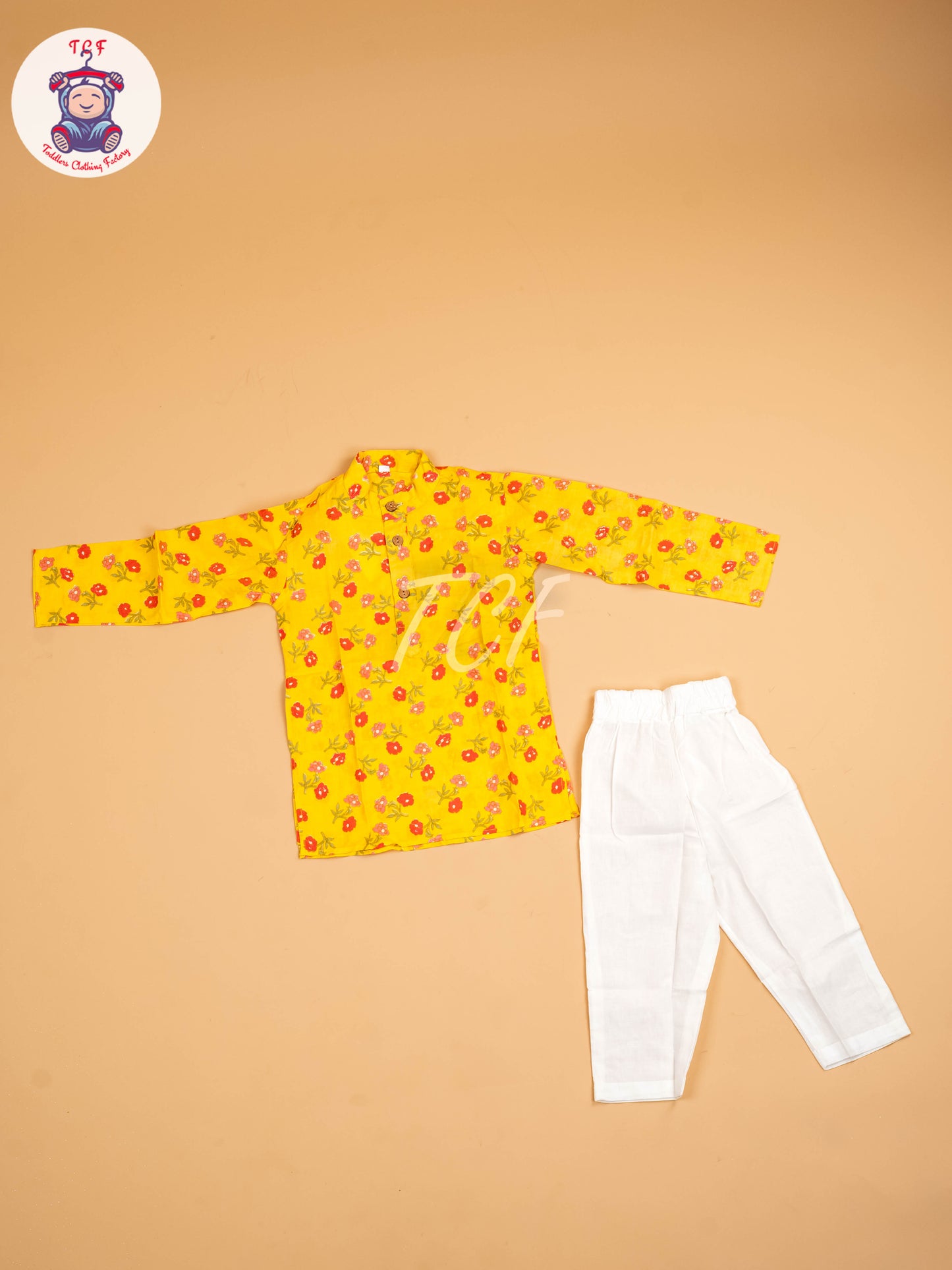 Yellow - Boys Printed Kurta With Pant