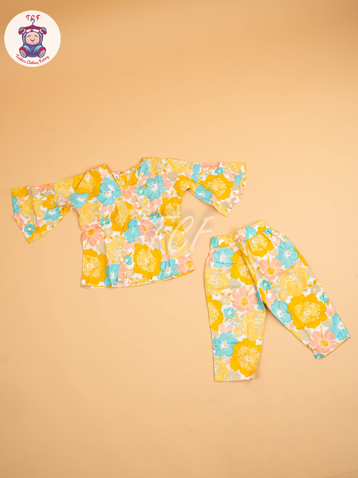 Yellow - Girls Floral printed Co-ords Sets
