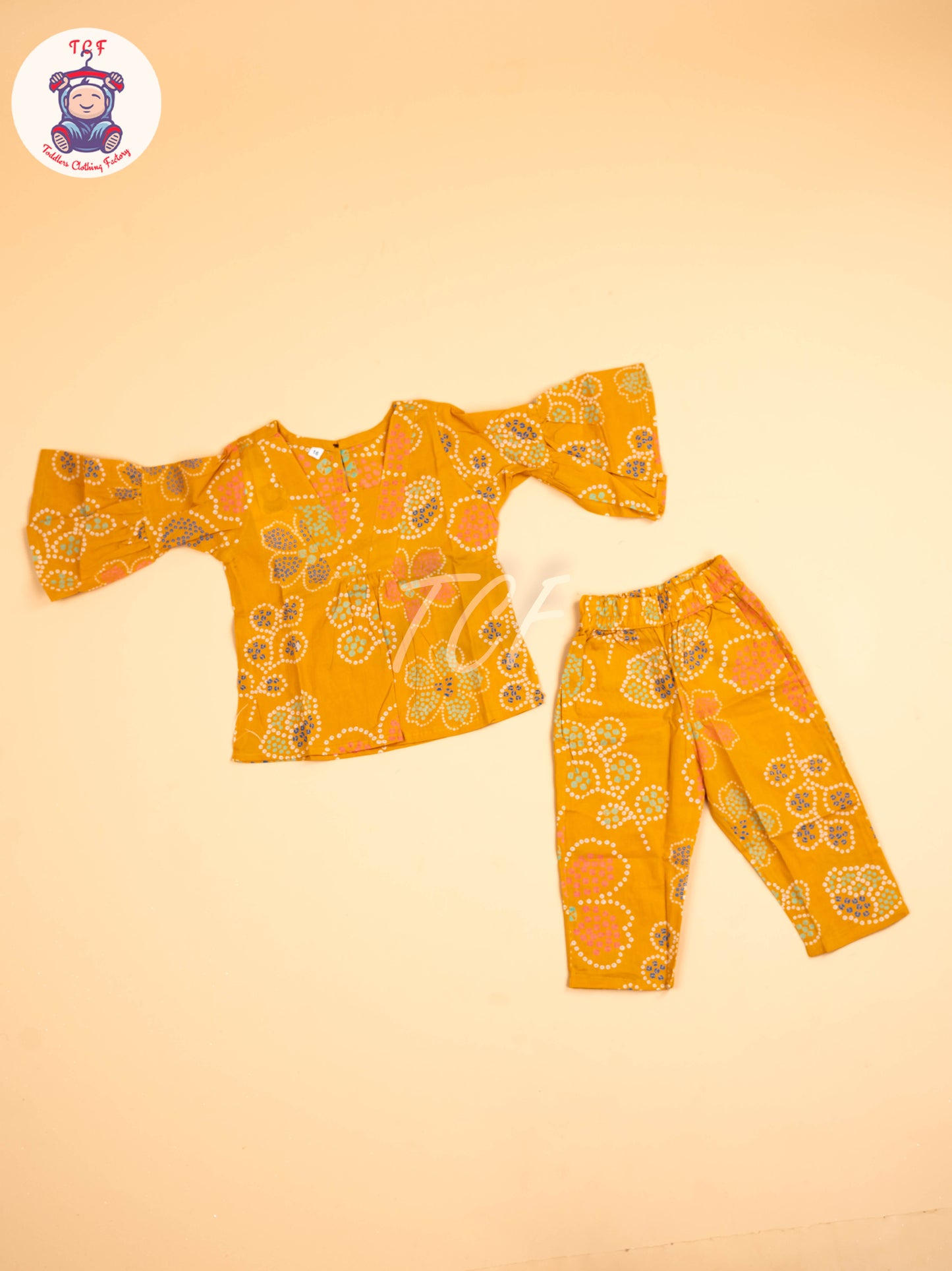 Yellow - Girls Floral printed Co-ords Sets