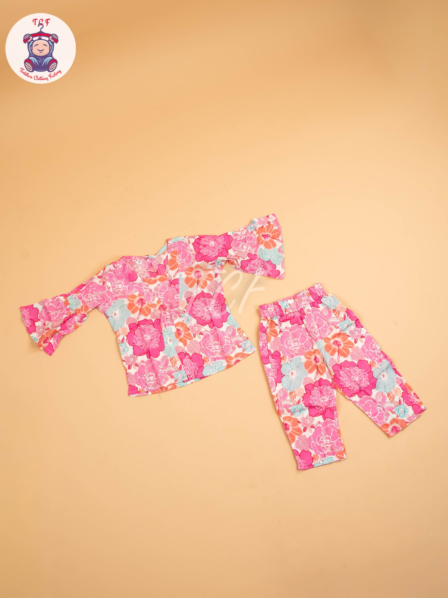 Pink - Girls Floral printed Co-ords Sets