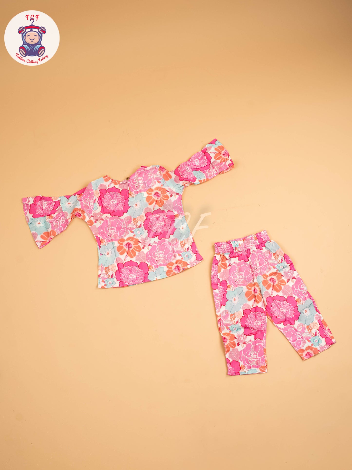 Pink - Girls Floral printed Co-ords Sets