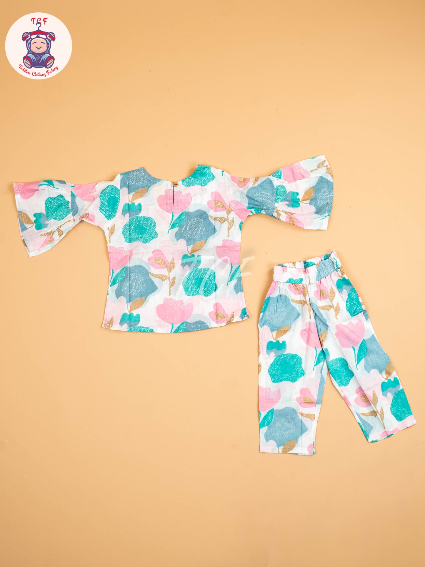 White - Girls Floral printed Co-ords Sets