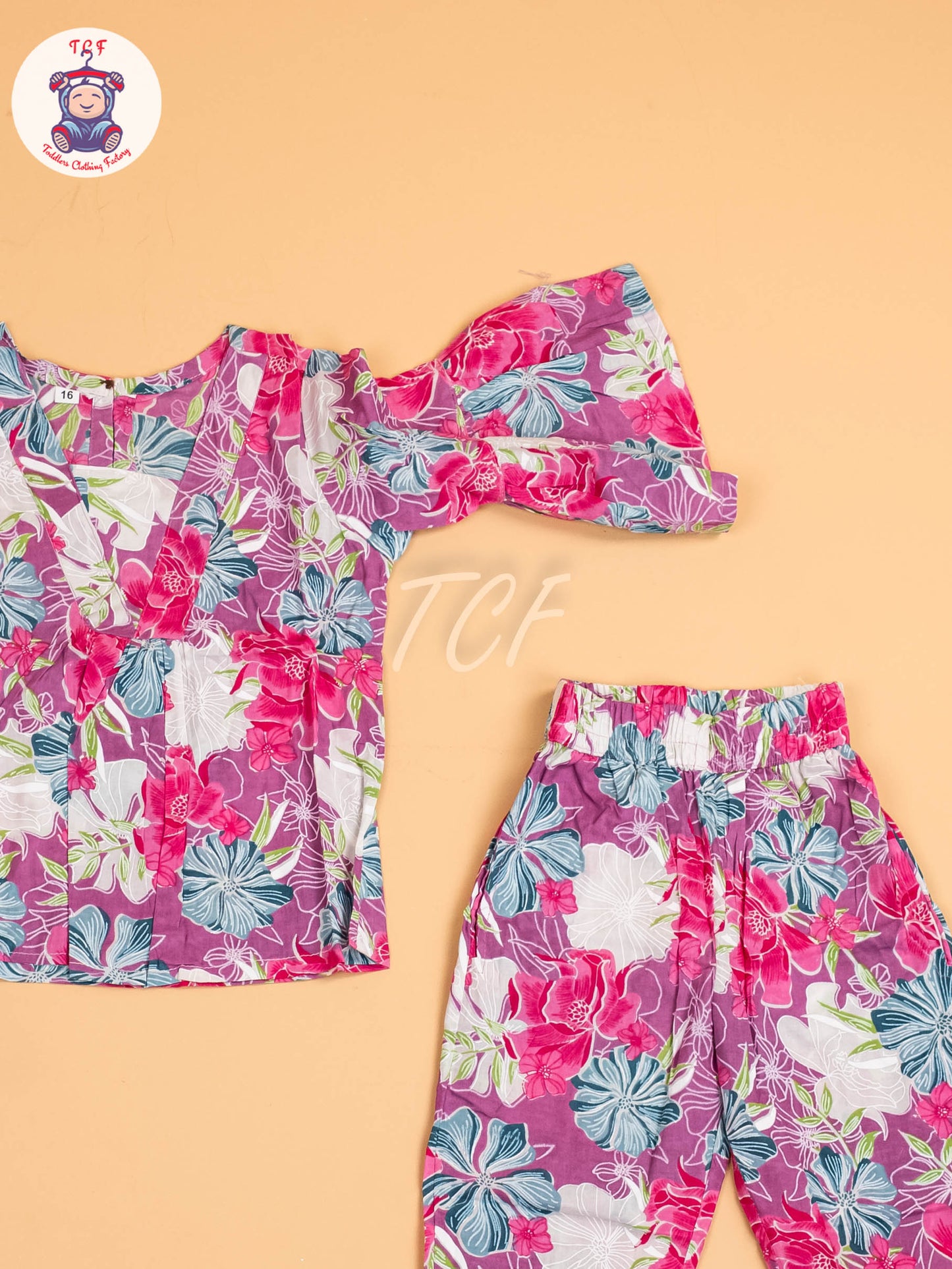 Purple - Girls Floral printed Co-ords Sets