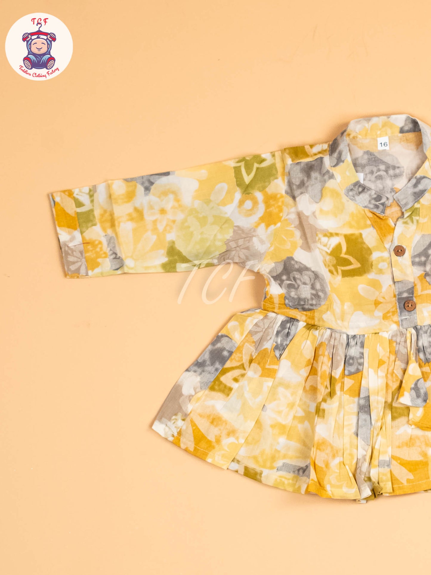 Yellow & Grey - Girls Floral printed Co-ords Sets