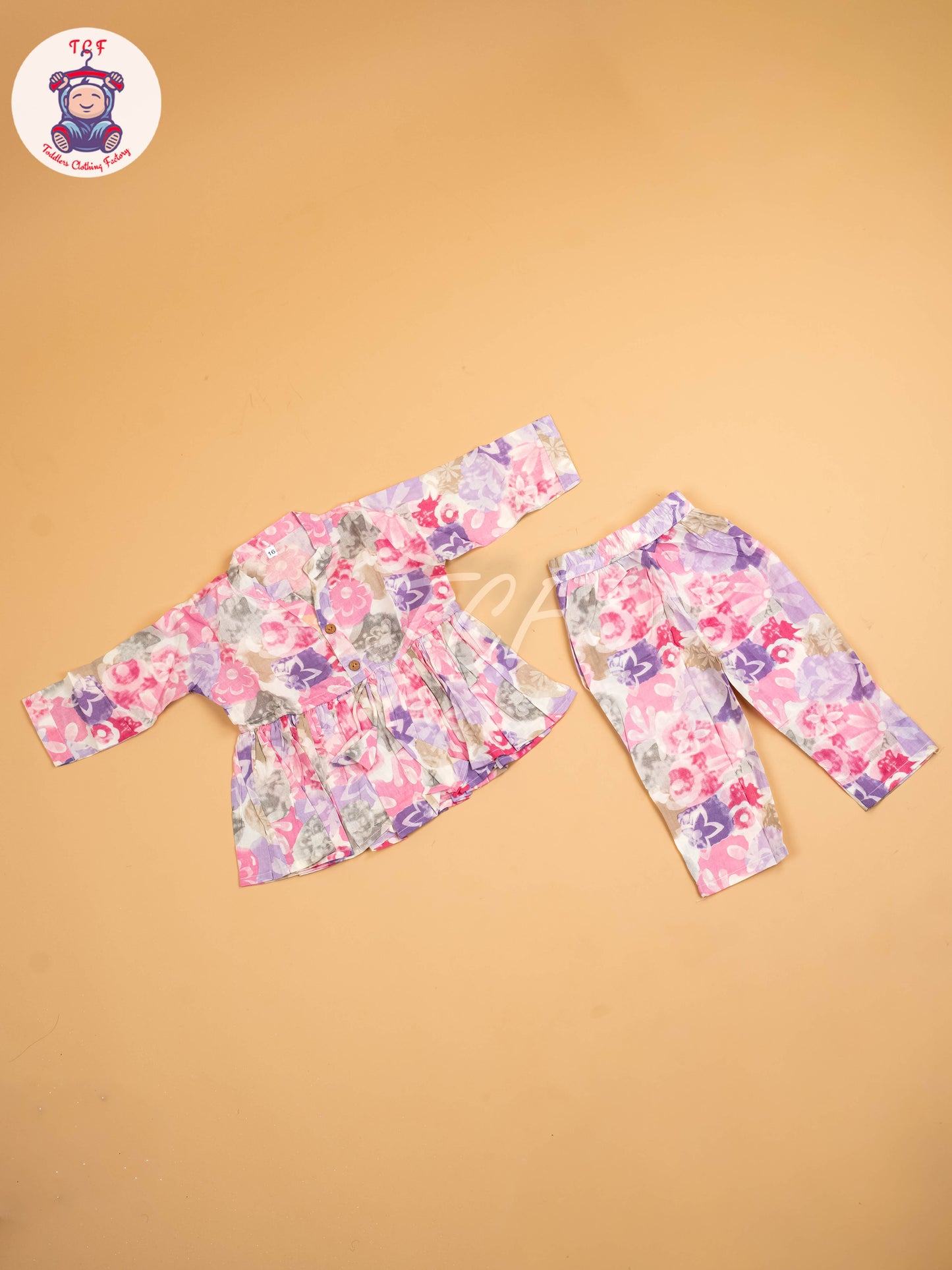 Purple & Pink - Girls Floral printed Co-ords Sets