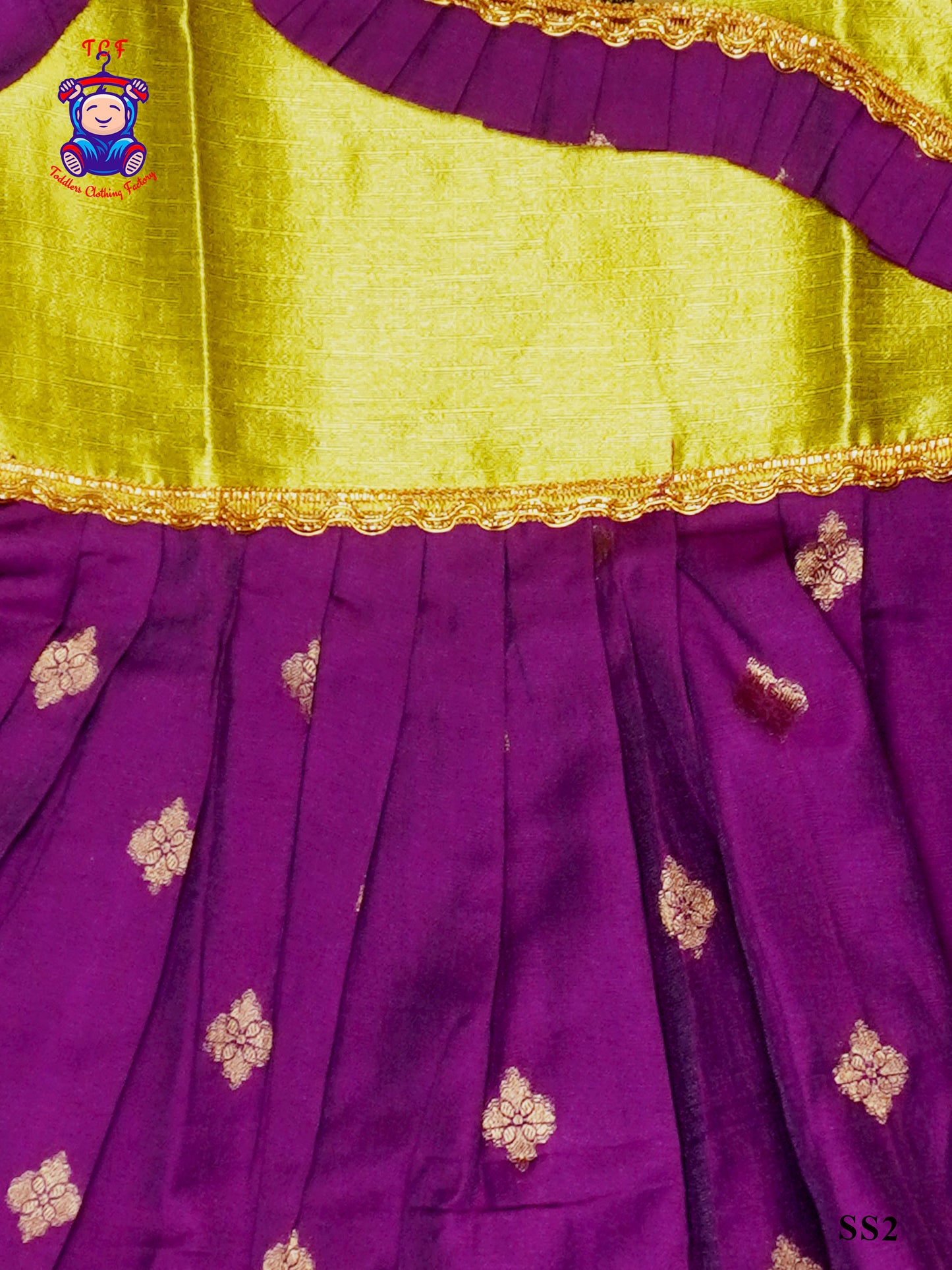 Purple and Green - Readymade Cotton Frock