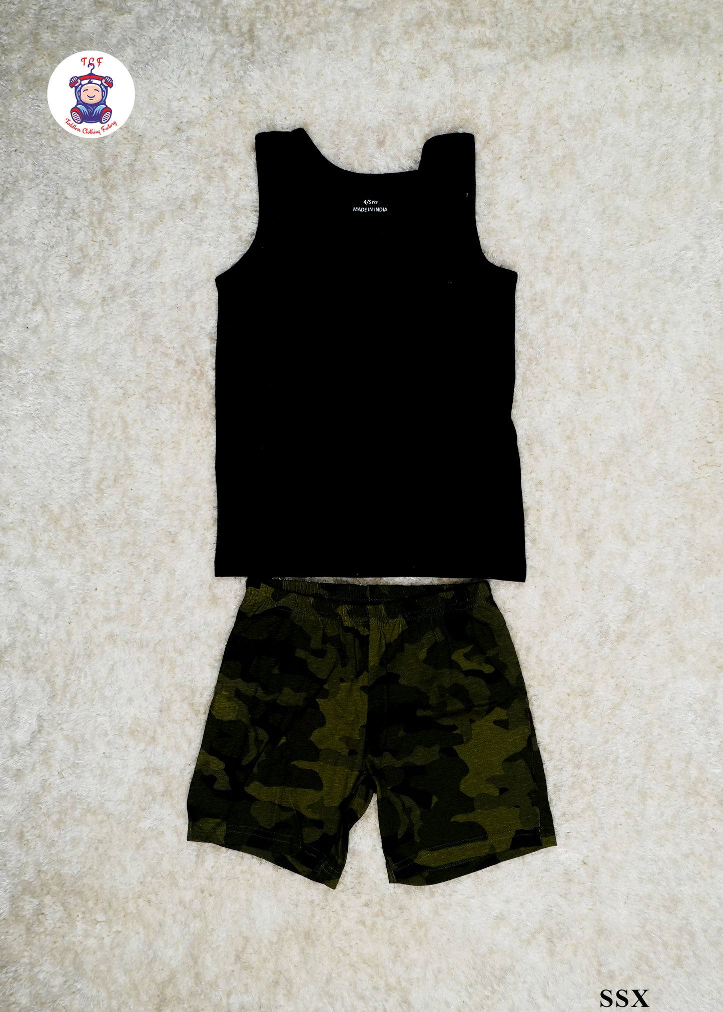 Black & Grey - Boys Shorts & Top