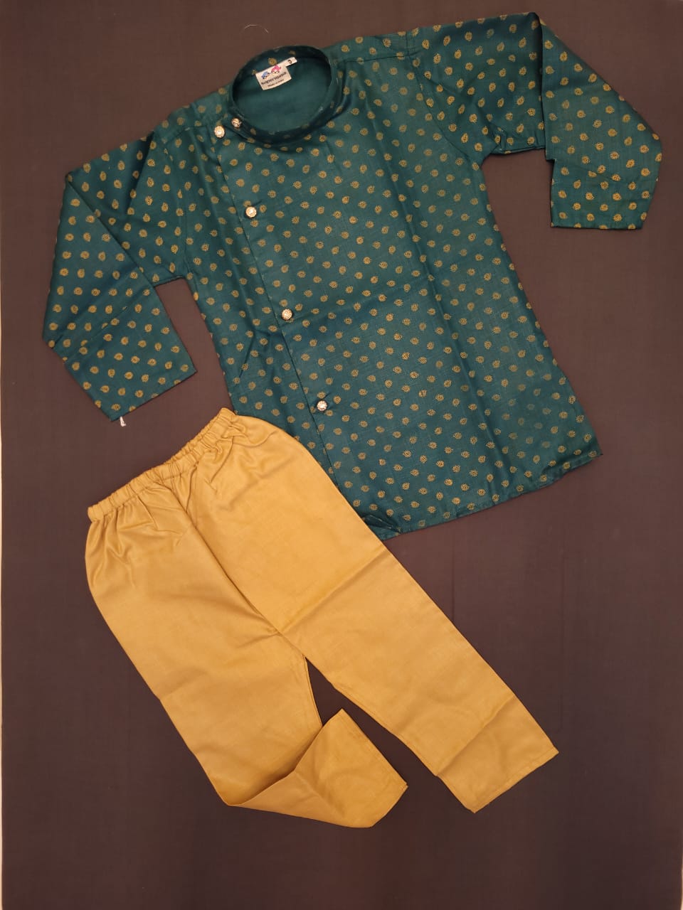 Green & Mustard - Boys Kurta Sets