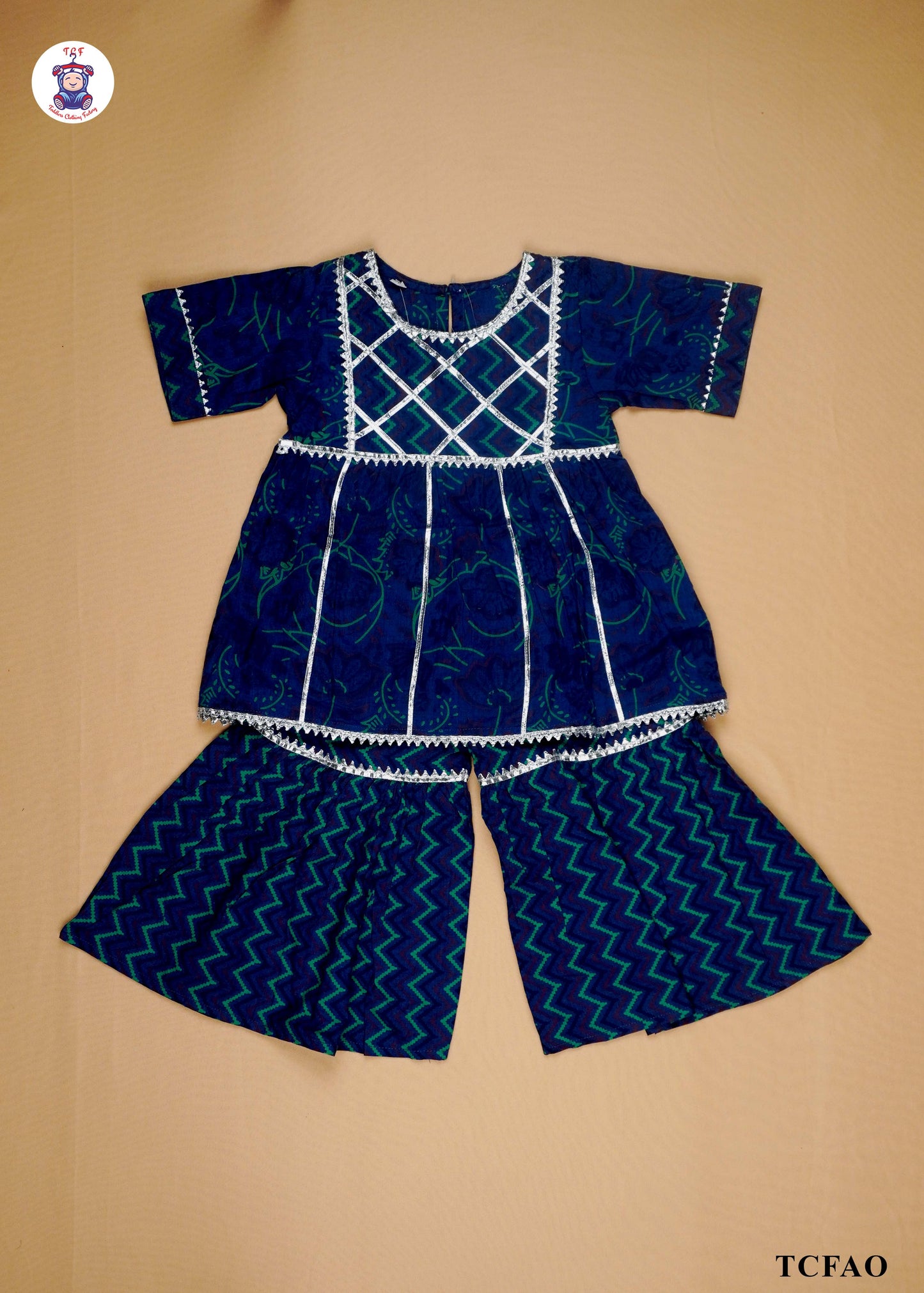 Blue - Girls Readymade Sharara Kurti