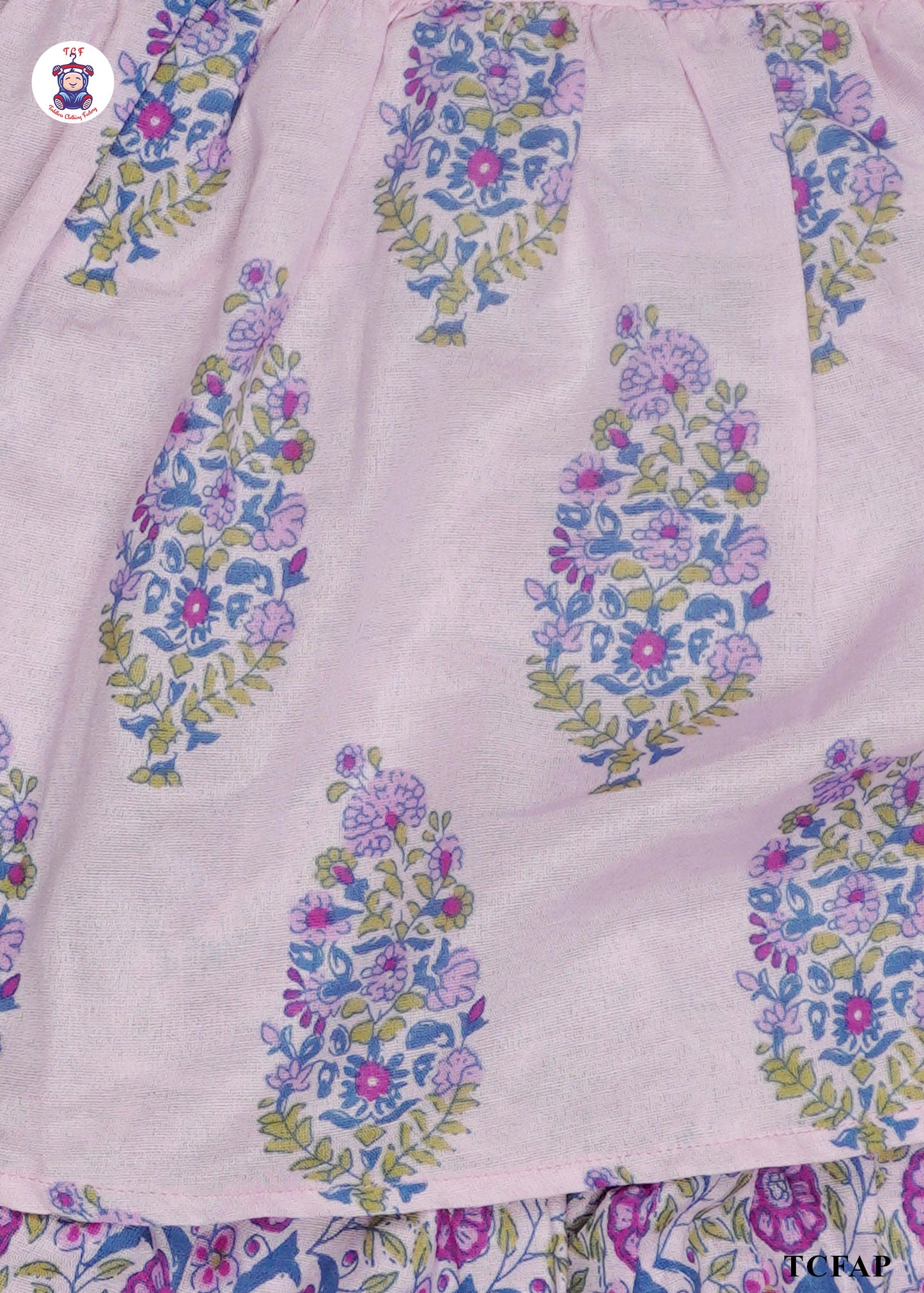 Baby Pink - Printed A-Line Kurti Set