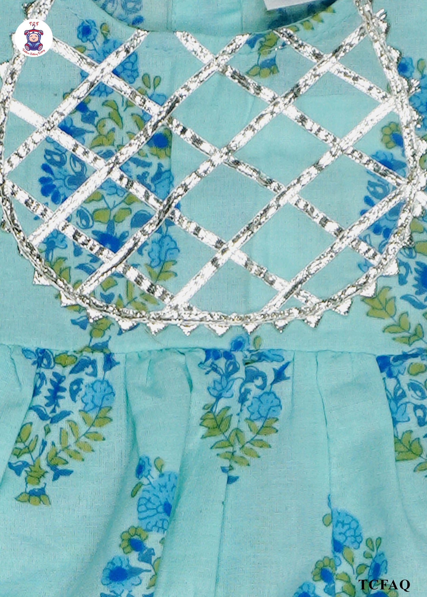 Skye Blue - Printed A-Line Kurti Set