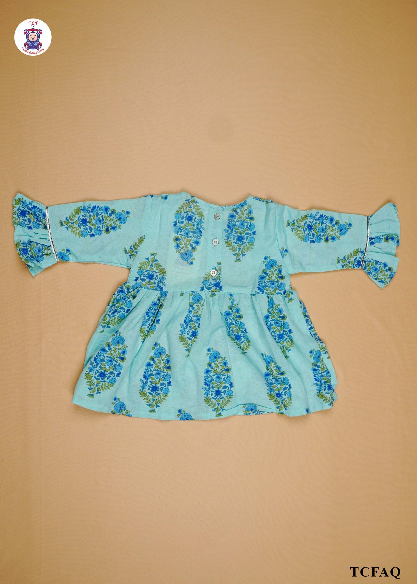 Skye Blue - Printed A-Line Kurti Set