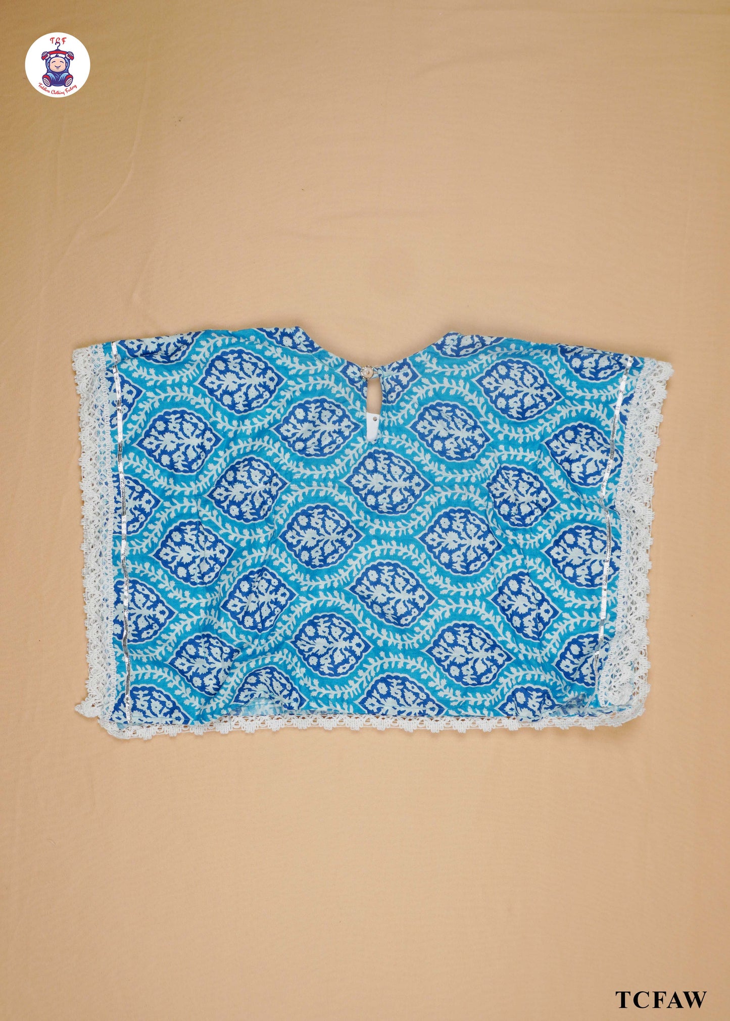 Electric Blue & Indigo - Printed Kurti Dhoti Set(Kaftan Design)