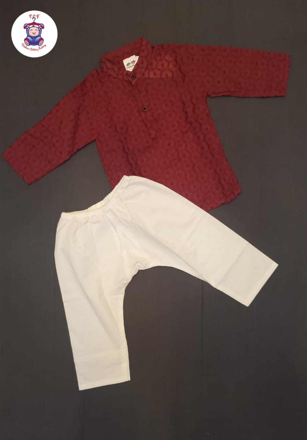 Maroon & White - Boys Kurta Sets