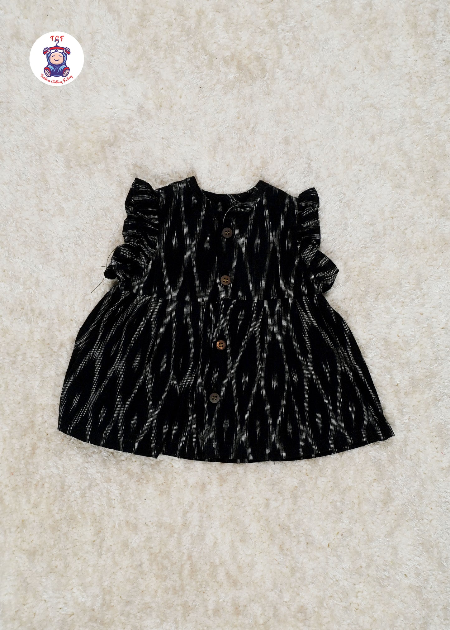 Black - Girls Readymade Ikat Frocks