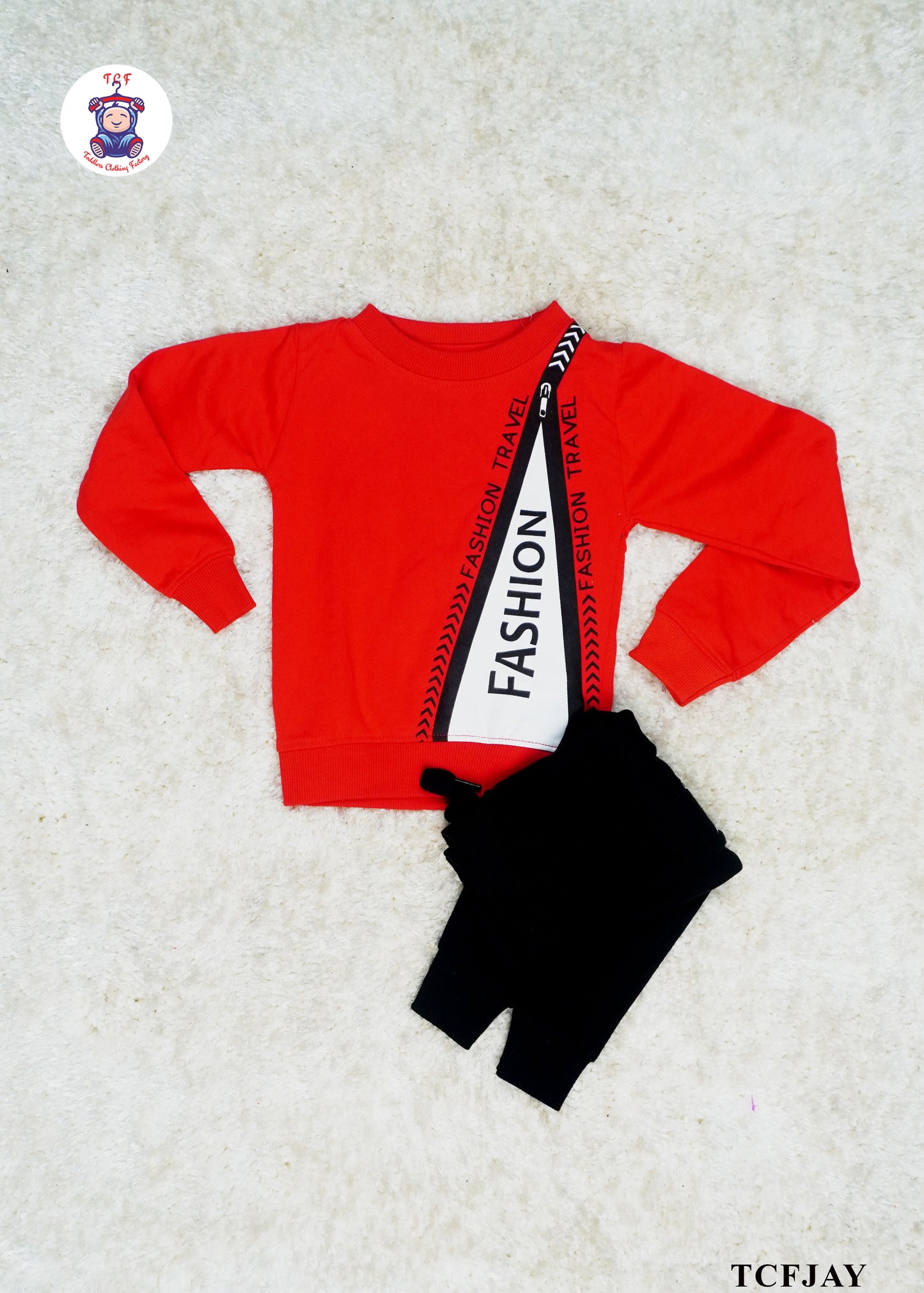 Red & Black - Boys Juniors Jogger set
