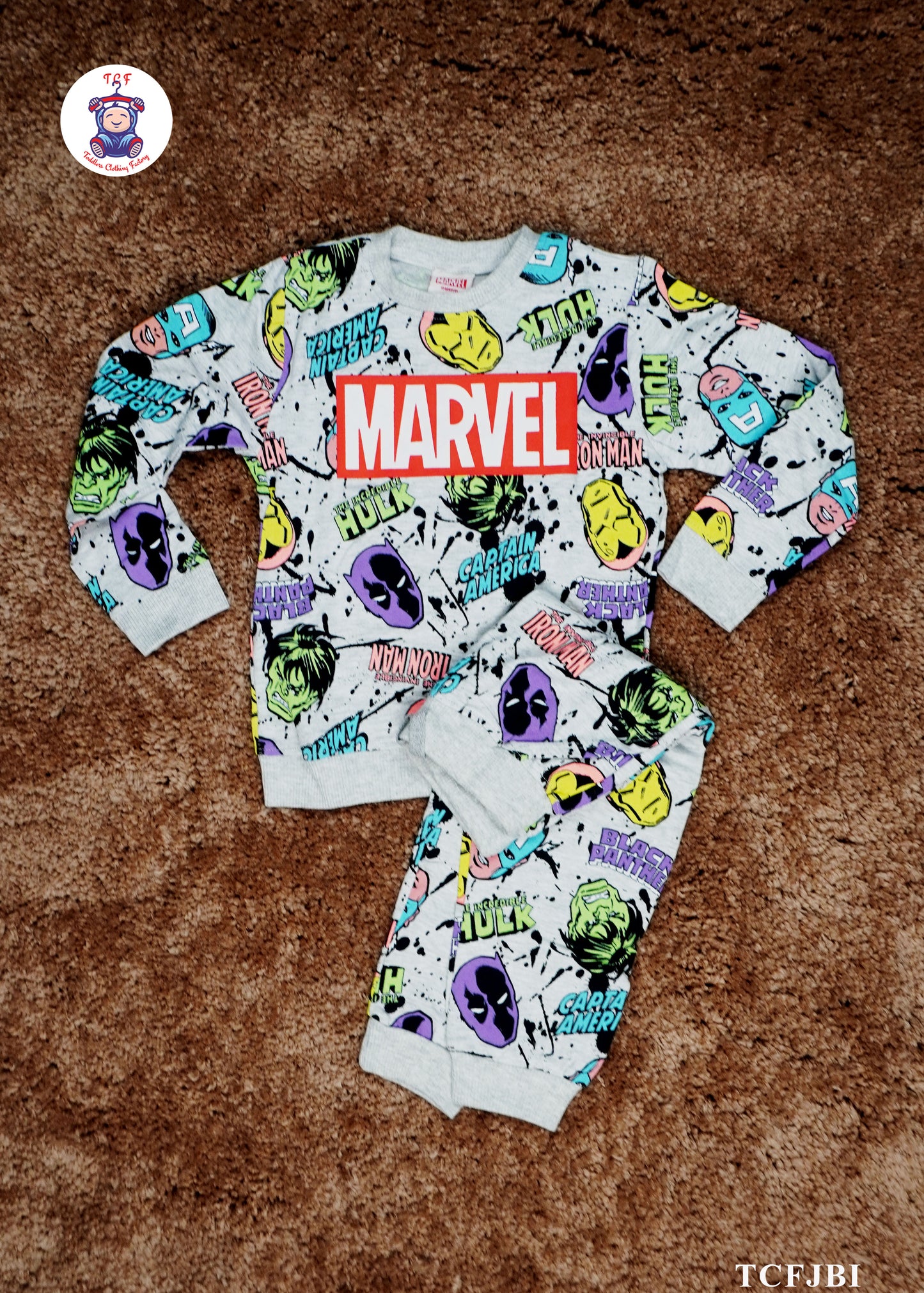 Grey - Boys Marvel Jogger set