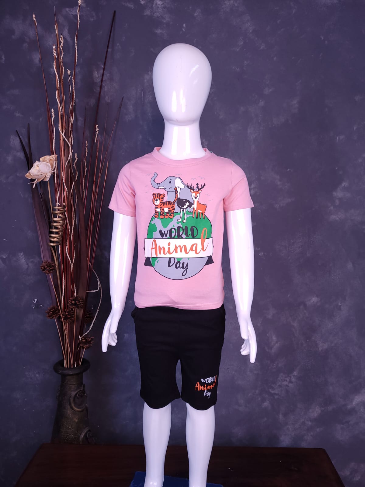 Pink & Black - Girls Tshirt & Shorts