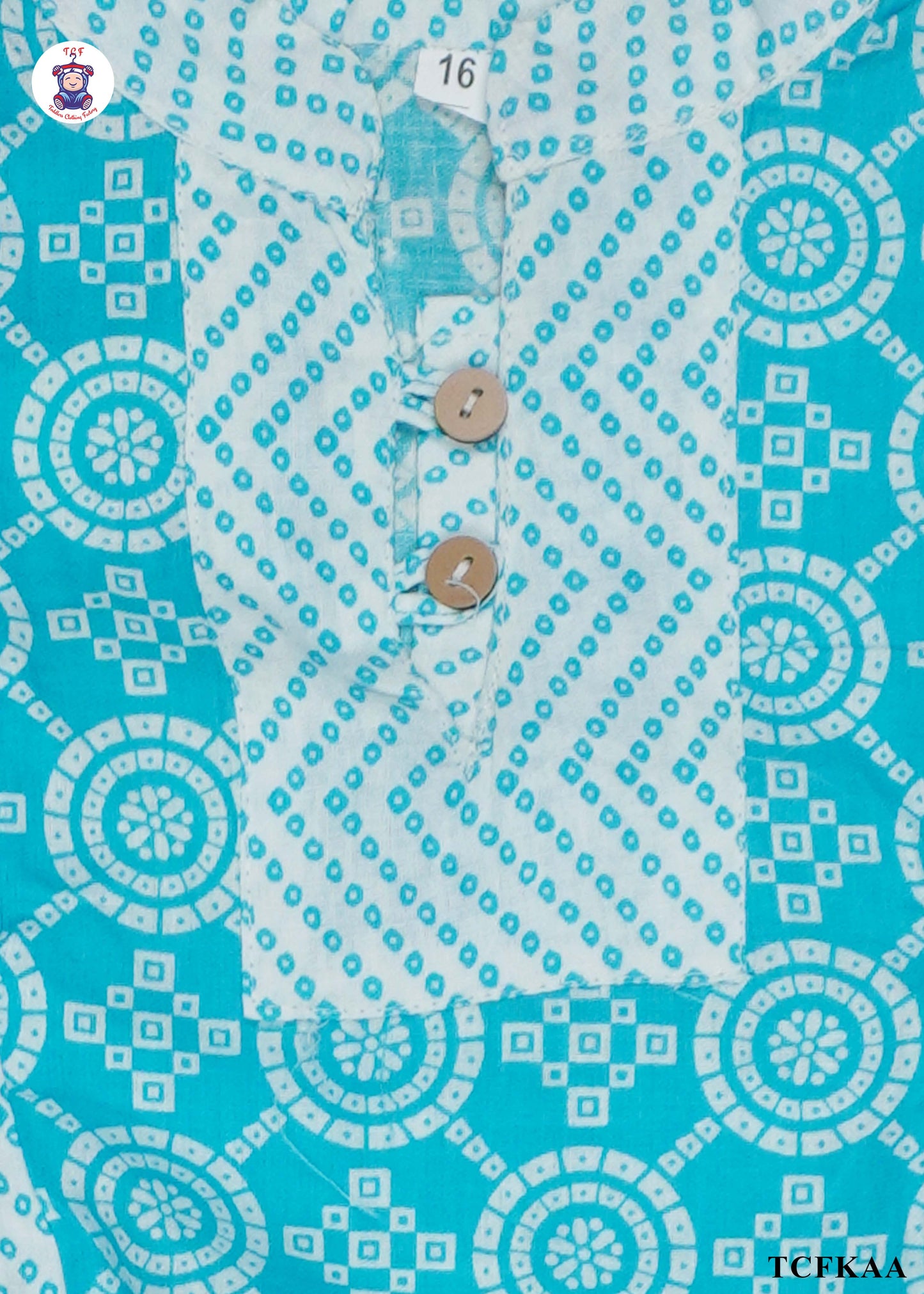 Light Blue - Printed Umbrella Kurti Set