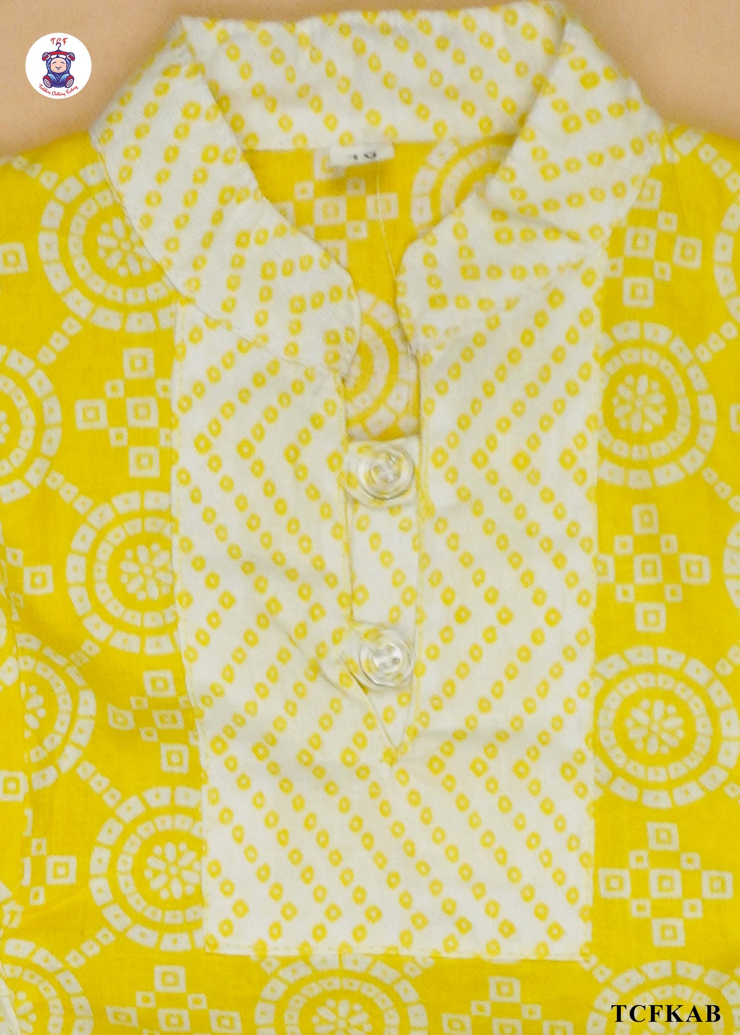 Yellow - Printed Umbrella Kurti Set