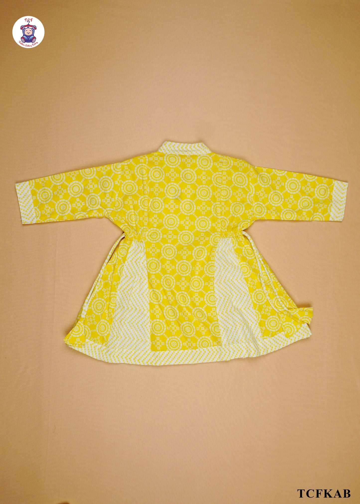 Yellow - Printed Umbrella Kurti Set