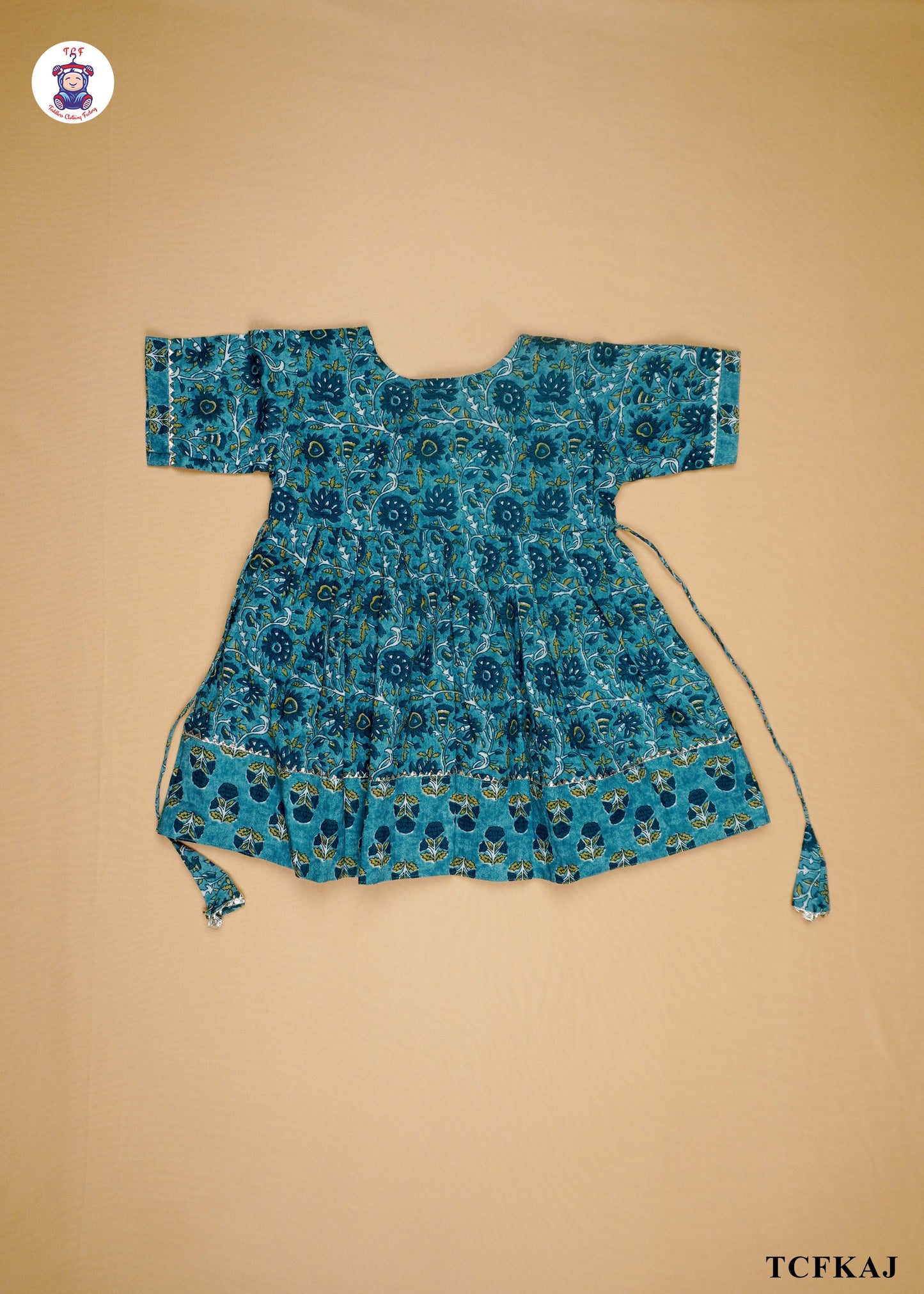 Prussian Blue - Floral Printed Kurti Set(Jaipuri Design)