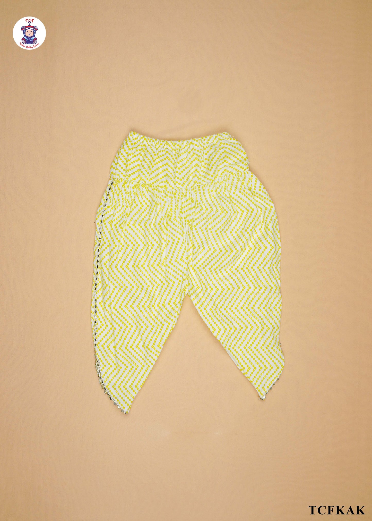 Lime - Printed Kurti Dhoti Set