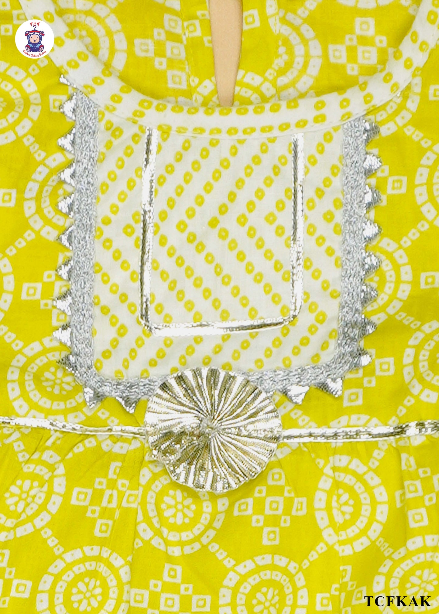 Lime - Printed Kurti Dhoti Set