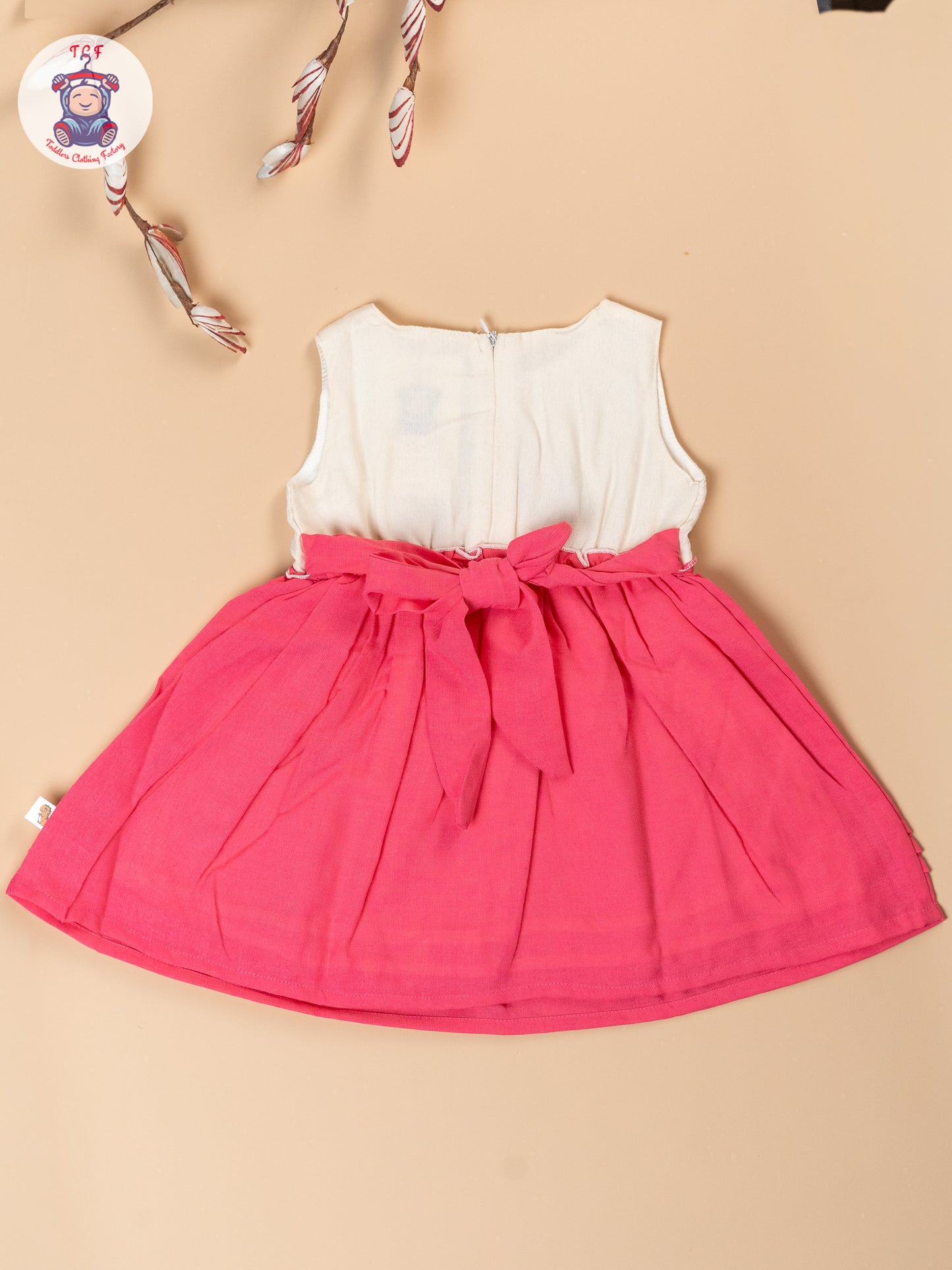 Pink - Girls Cotton Embroidered Frocks