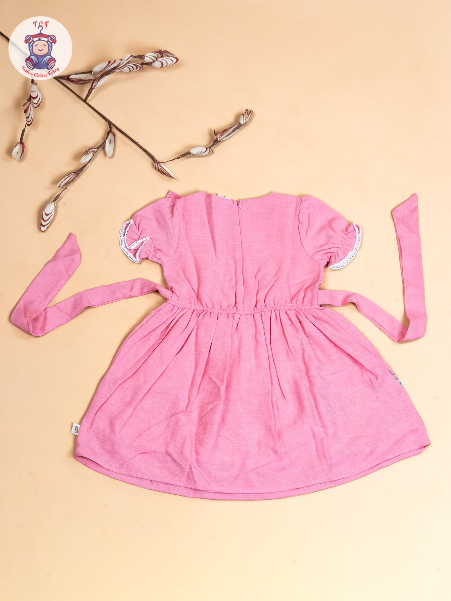 Light Pink - Girls Cotton Embroidered Frocks