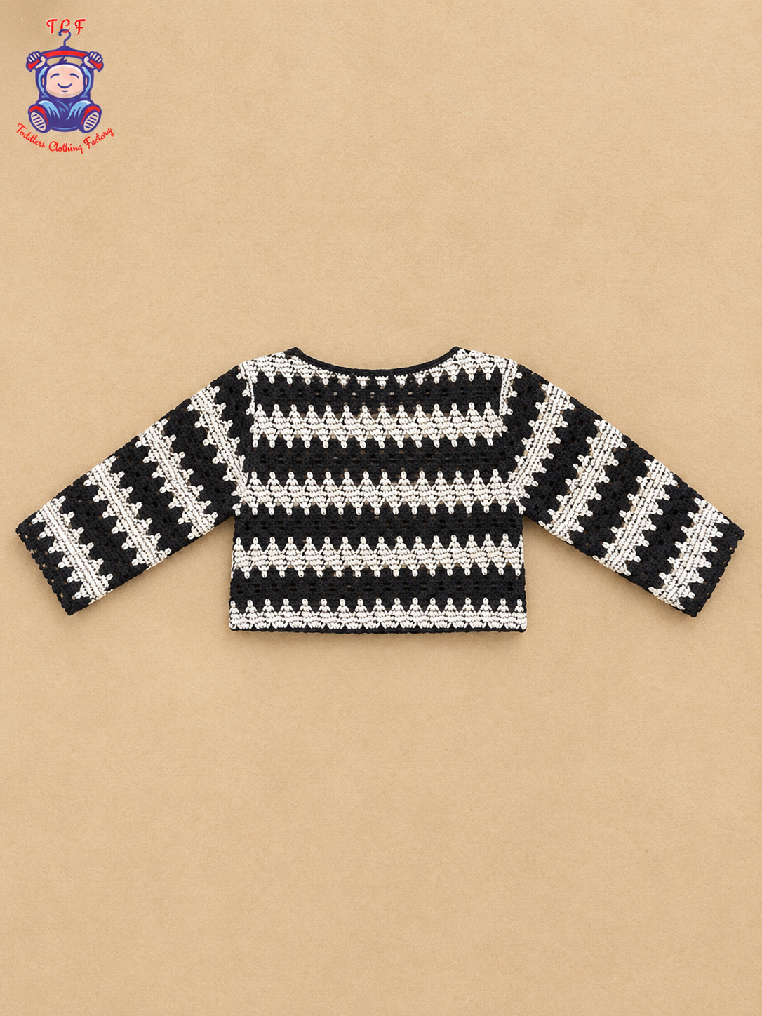 Black & Cream Embroidered Cotton Frock for Girls
